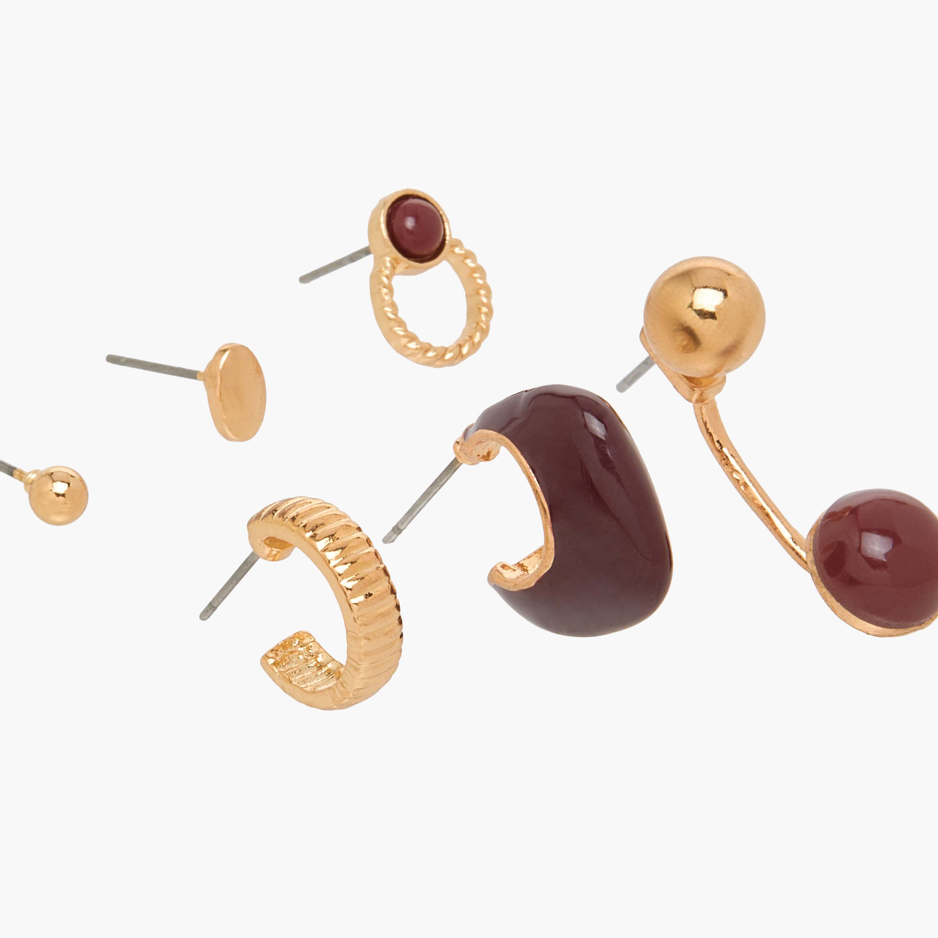 Set of 6 - Gloo Assorted Metallic Earrings with Pushback Closure-women-watchesandjewellery-jewellery-earrings-image-3