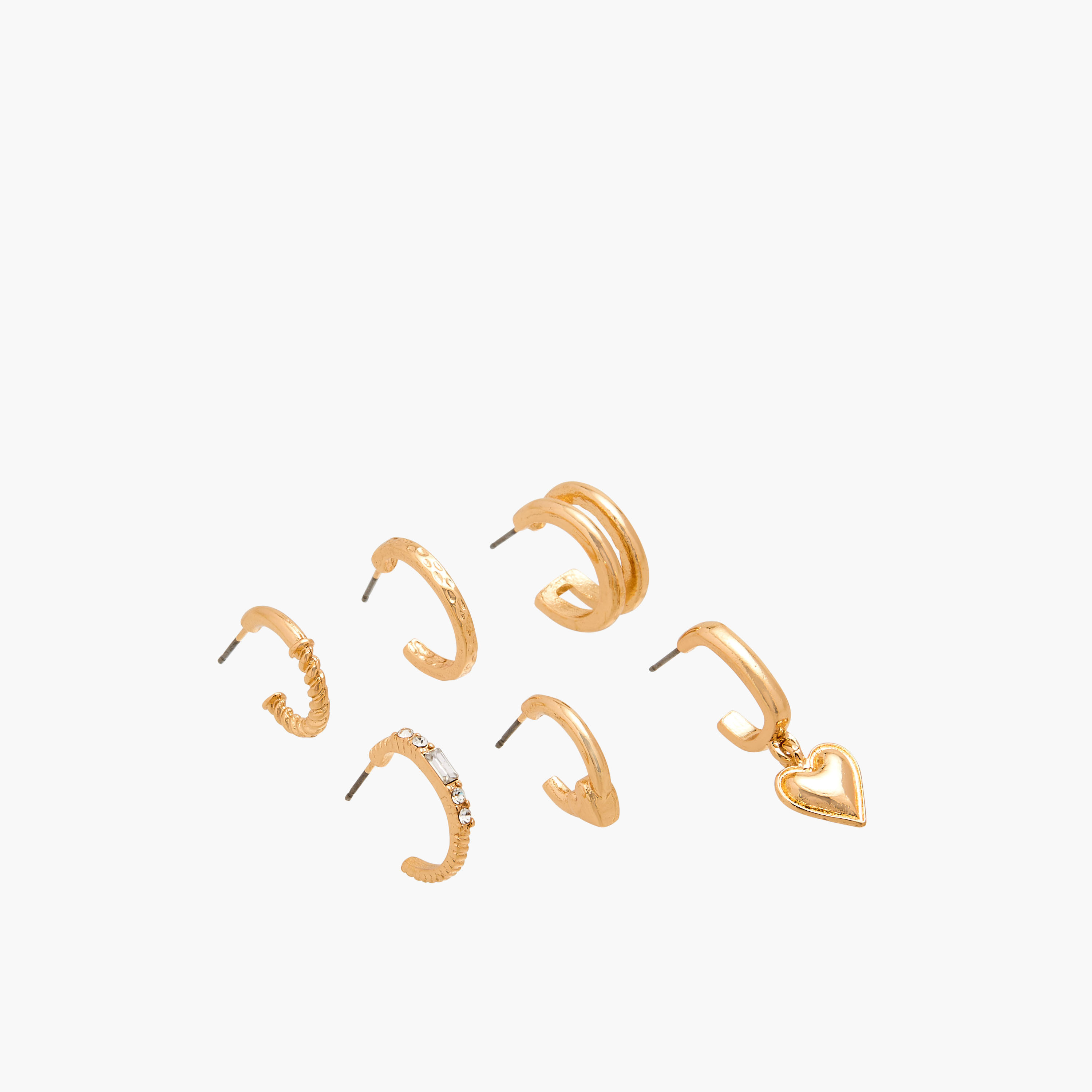 Set of 6 - Assorted Metallic Earrings with Pushback Closure-women-watchesandjewellery-jewellery-earrings-image-2