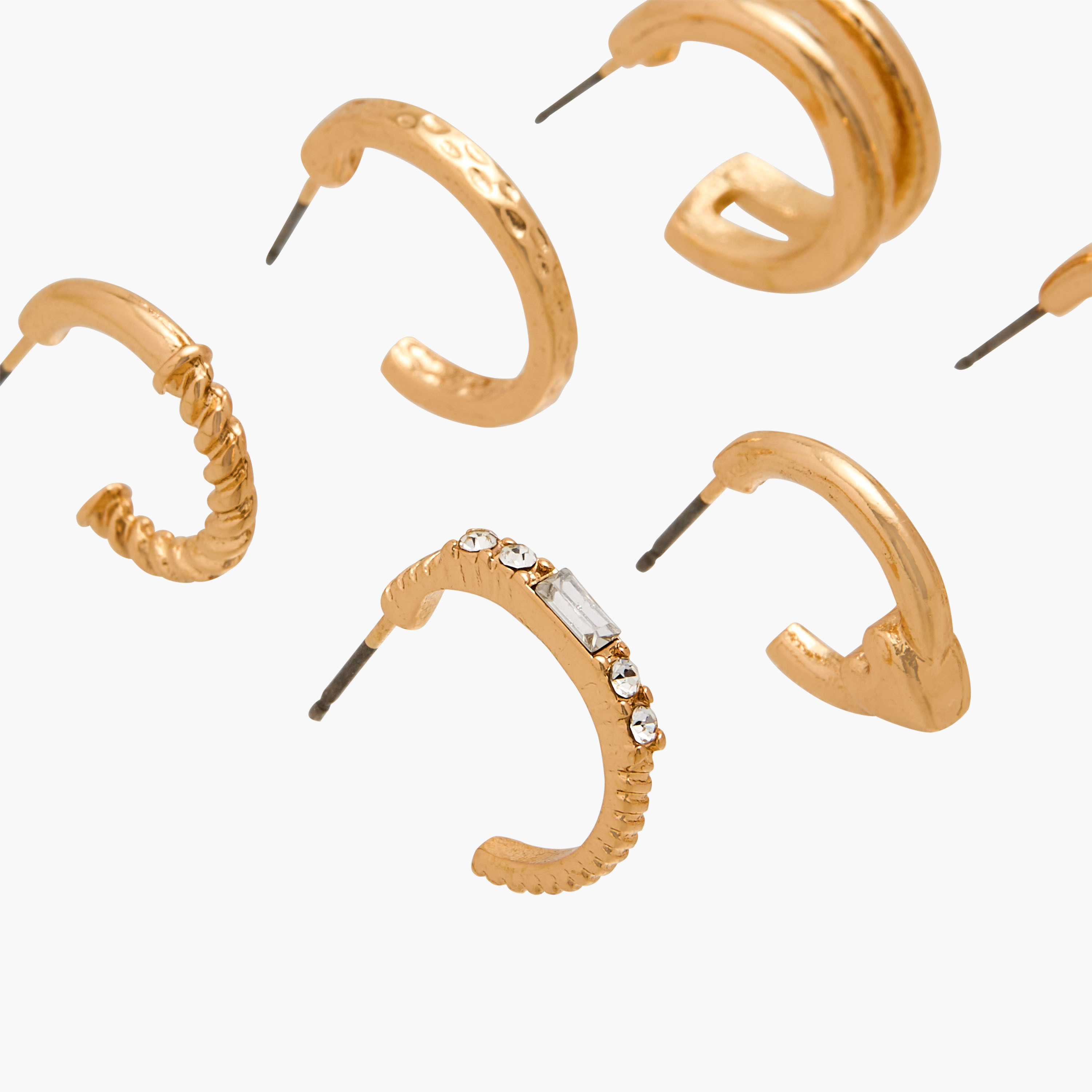 Set of 6 - Assorted Metallic Earrings with Pushback Closure-women-watchesandjewellery-jewellery-earrings-image-3