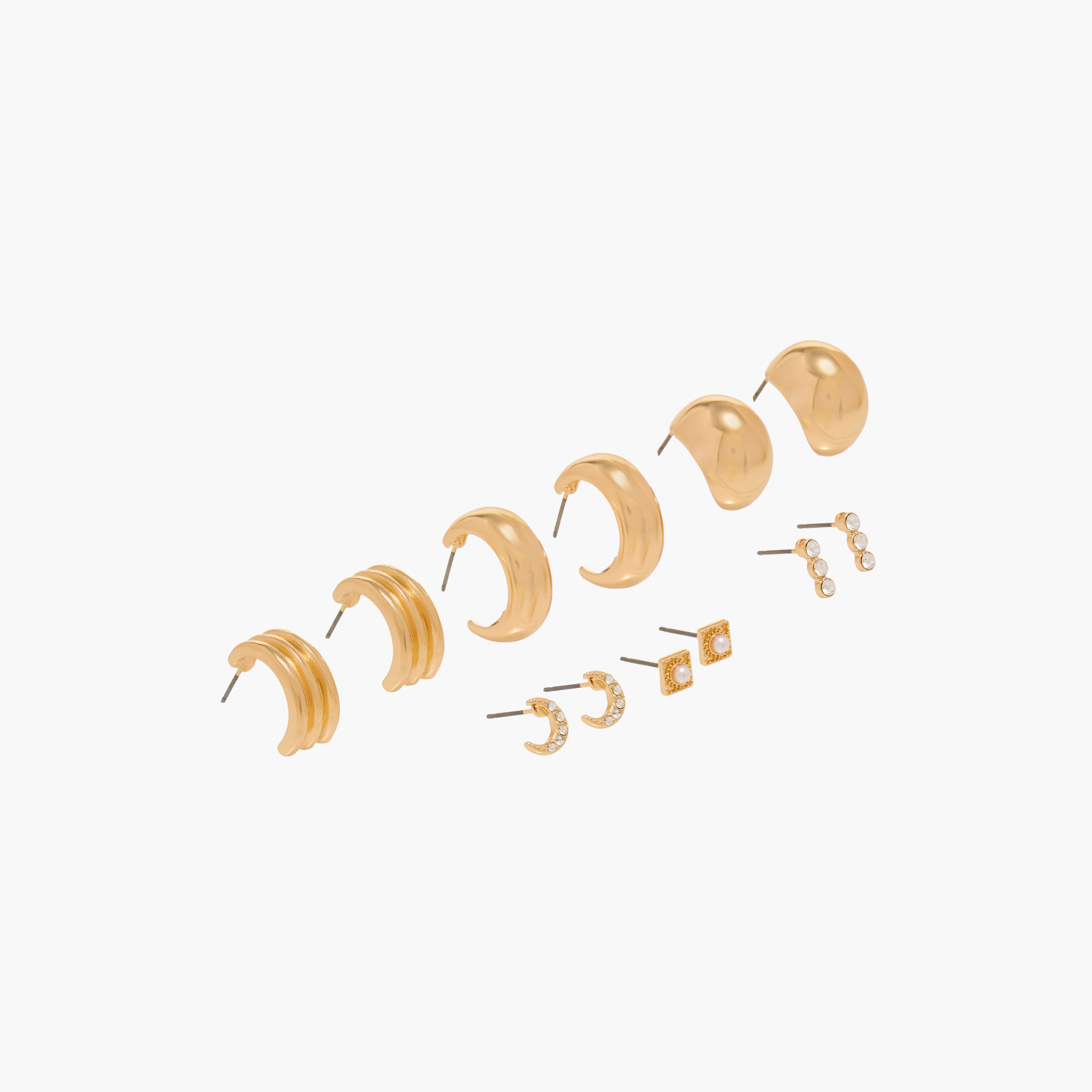 Set of 6 - Assorted Metallic Earrings with Pushback Closure-women-watchesandjewellery-jewellery-earrings-image-3