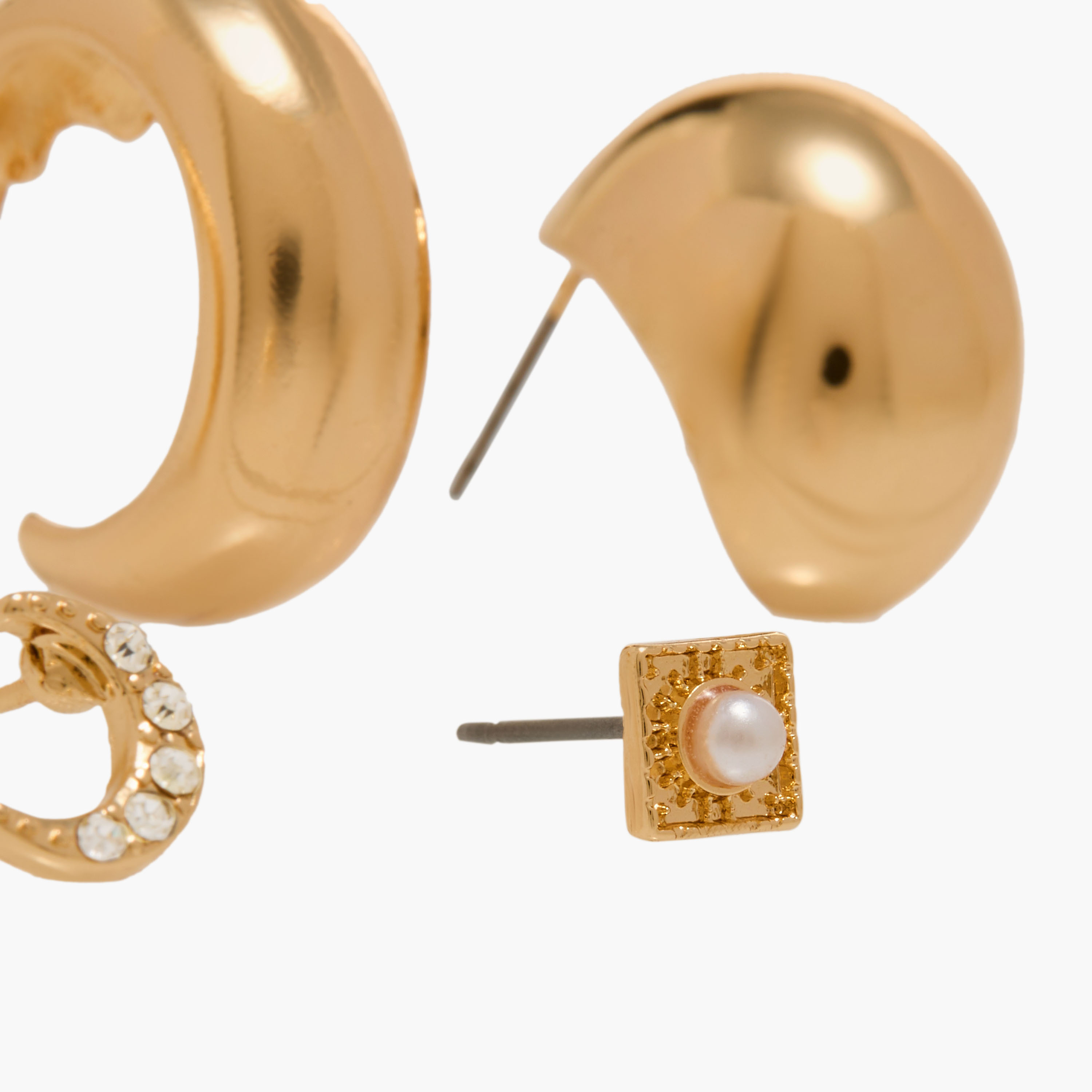 Set of 6 - Assorted Metallic Earrings with Pushback Closure-women-watchesandjewellery-jewellery-earrings-image-4