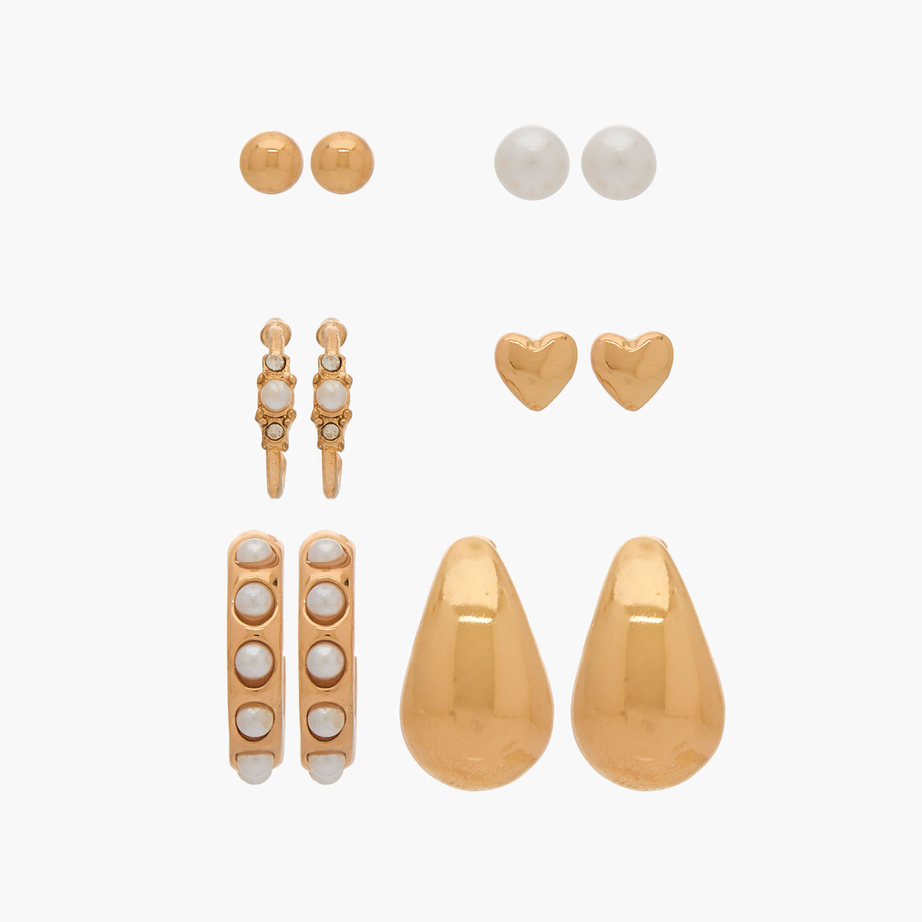 Set of 6 - Gloo Metallic Earrings with Pushback Closure-women-watchesandjewellery-jewellery-earrings-image-1