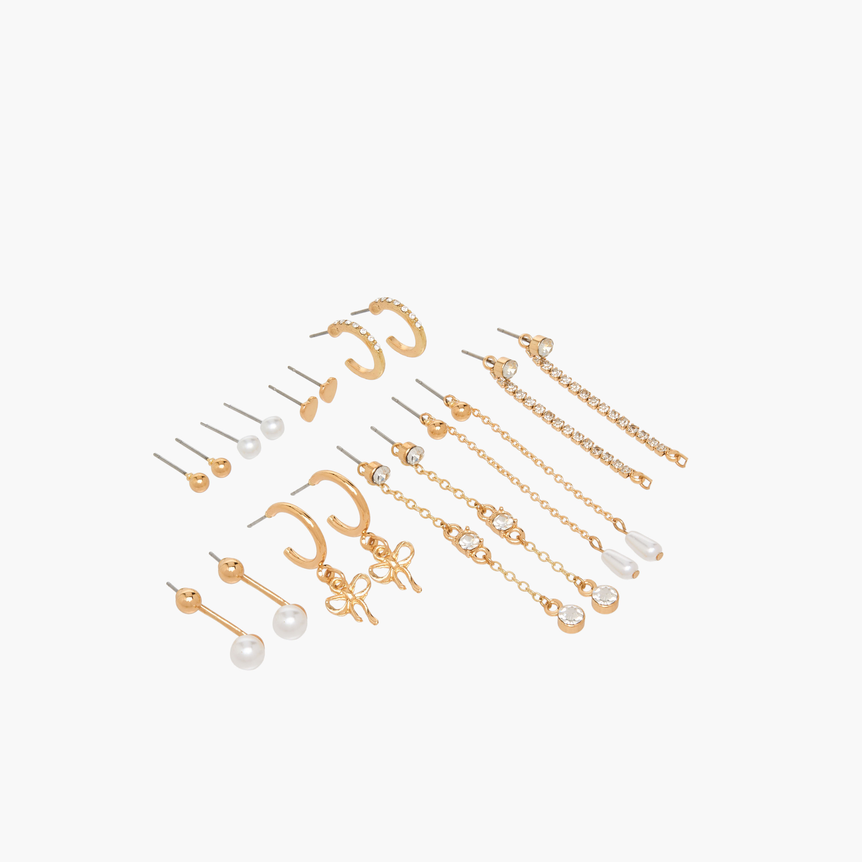 Set of 9 - Gloo Assorted Metallic Earrings with Pushback Closure-women-watchesandjewellery-jewellery-earrings-image-2