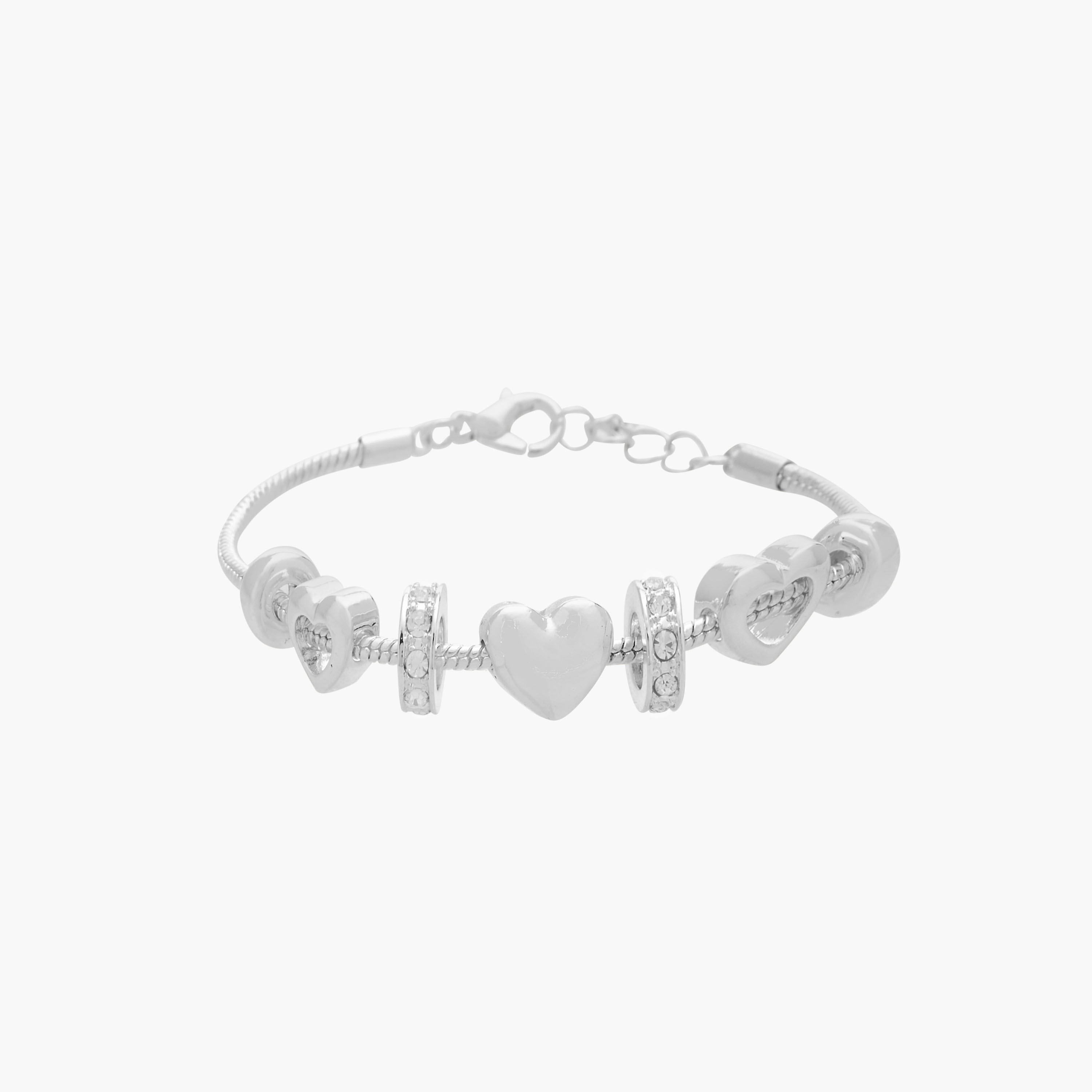 Gloo Heart Charm Bracelet with Lobster Clasp Closure-women-watchesandjewellery-jewellery-banglesandbracelets-image-1