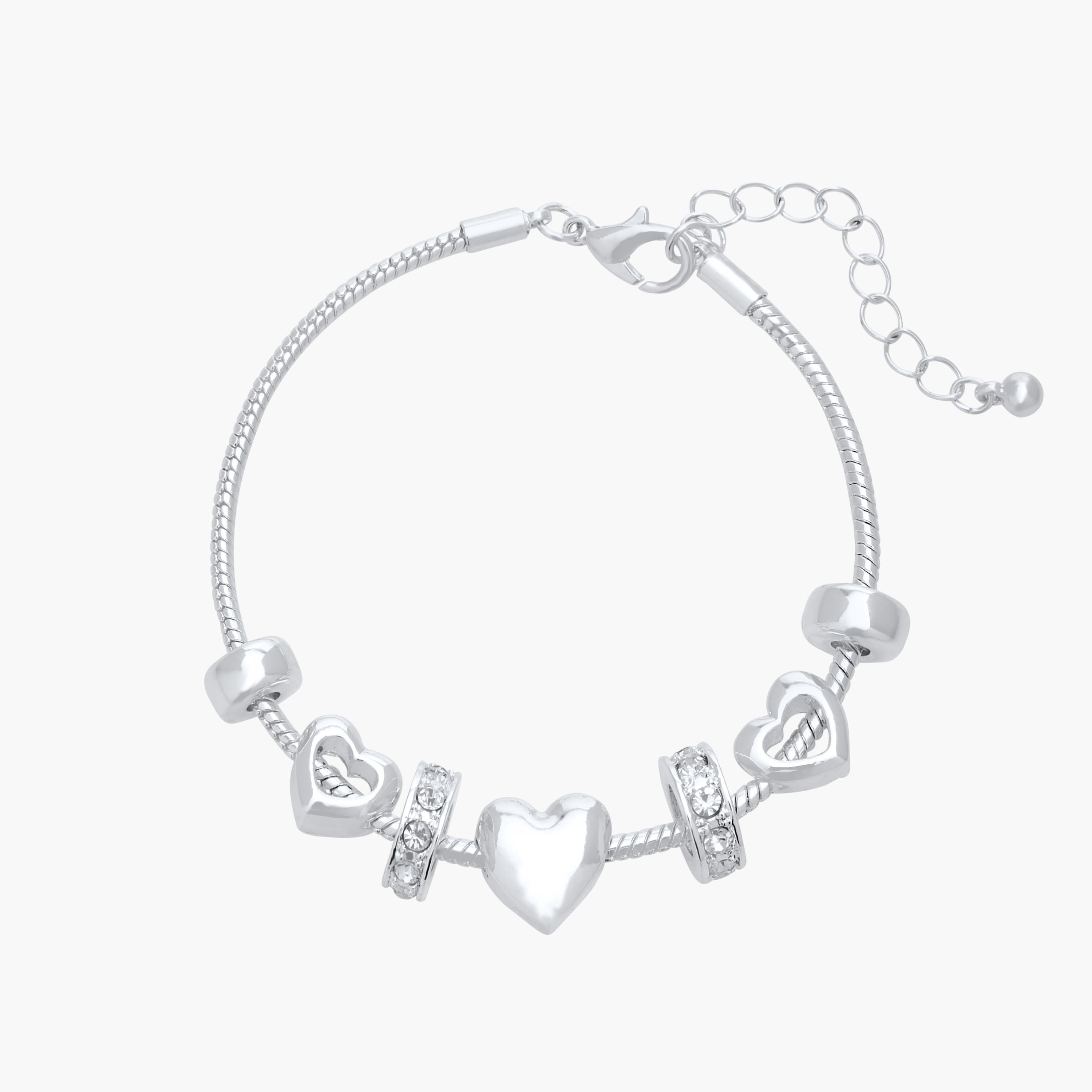 Gloo Heart Charm Bracelet with Lobster Clasp Closure-women-watchesandjewellery-jewellery-banglesandbracelets-image-2