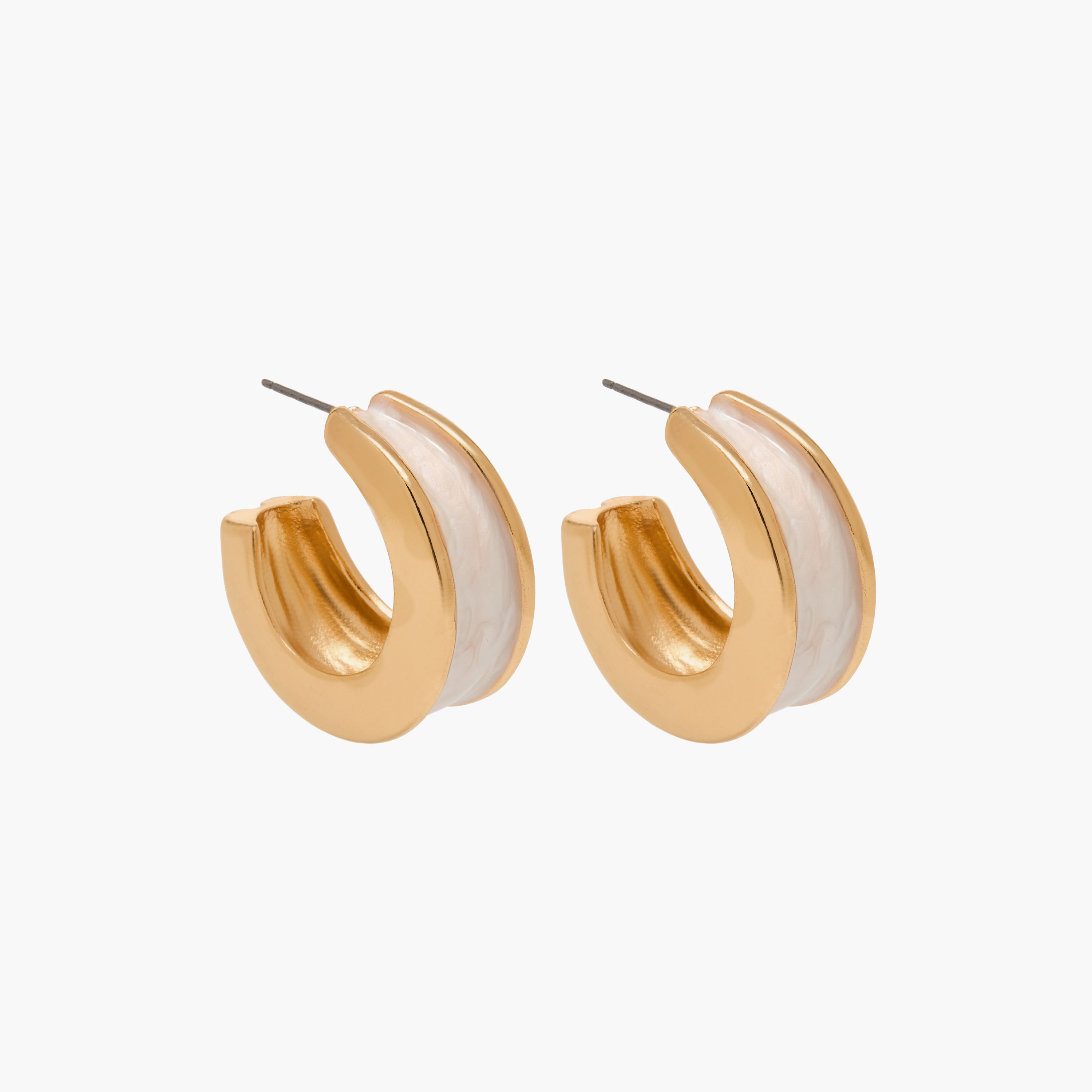 Gloo Enamel Detail Hoop Earrings with Pushback Closure-women-watchesandjewellery-jewellery-earrings-image-2