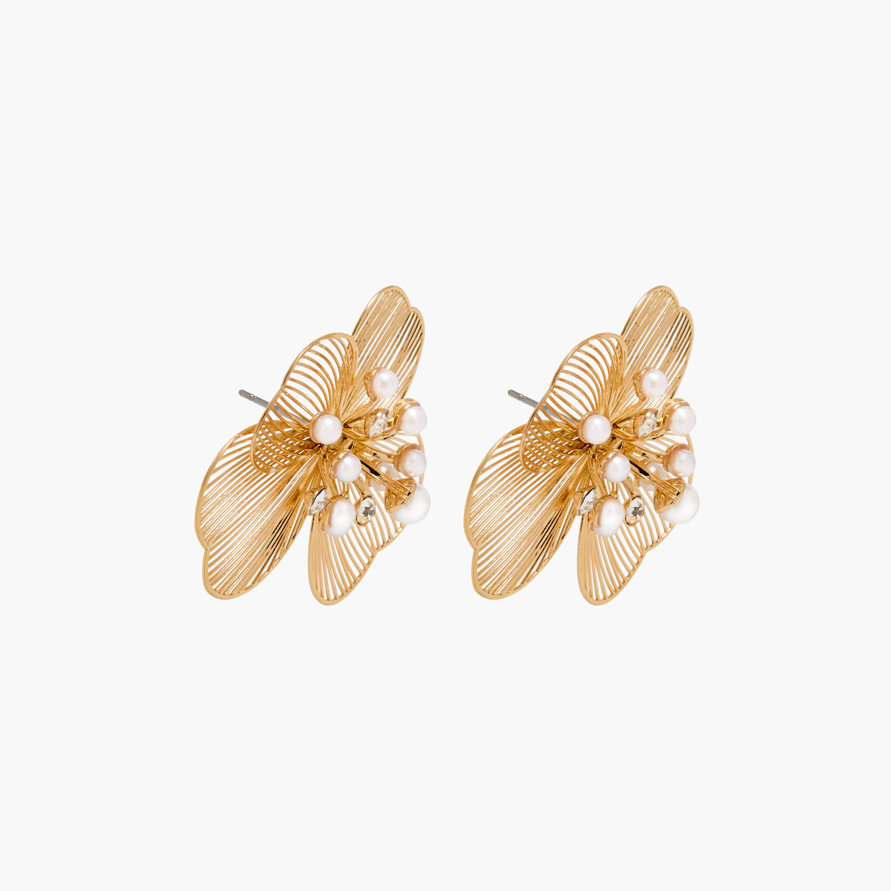 Gloo Pearl Embellished Flower Earrings with Pushback Closure-women-watchesandjewellery-jewellery-earrings-image-2