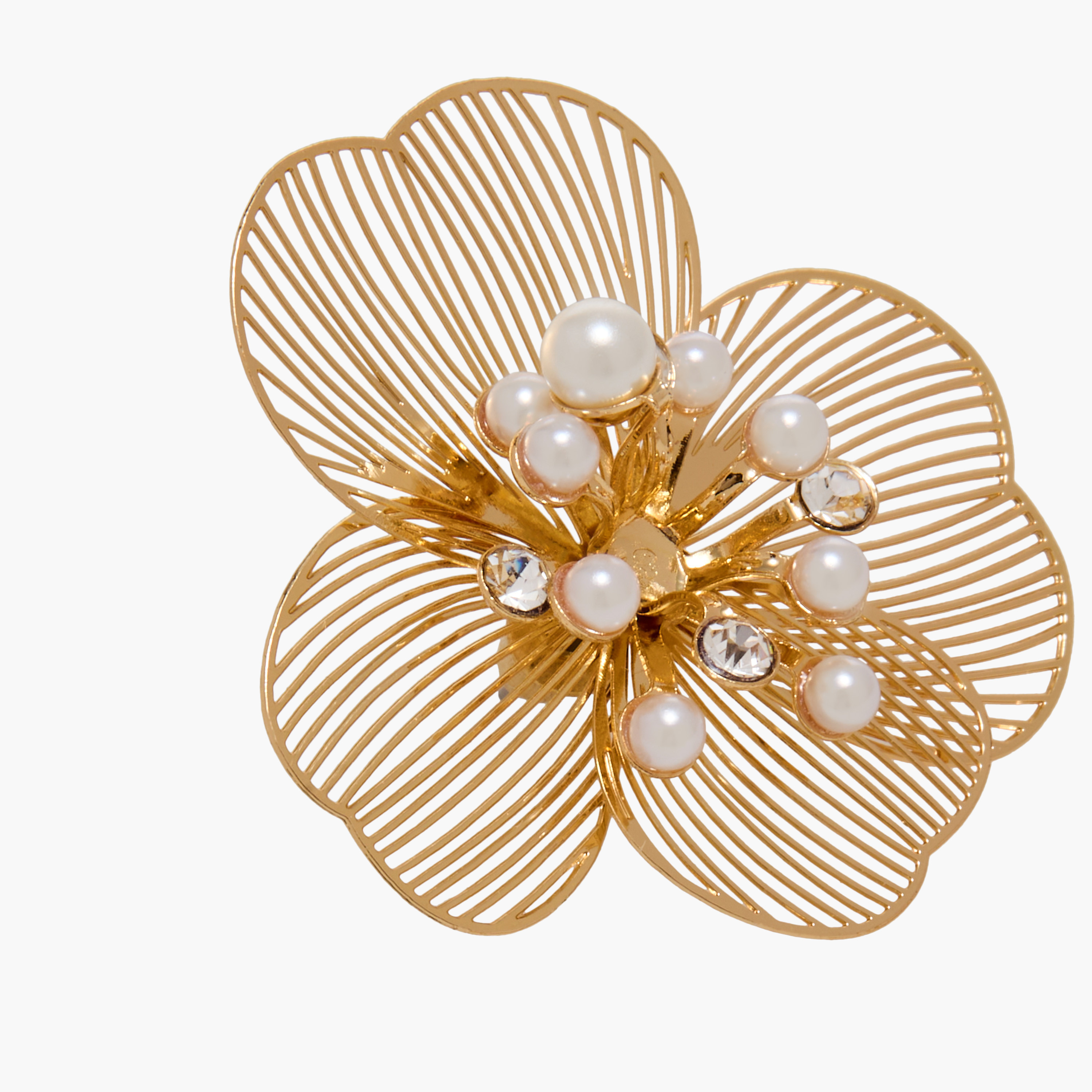 Gloo Pearl Embellished Flower Earrings with Pushback Closure-women-watchesandjewellery-jewellery-earrings-image-3