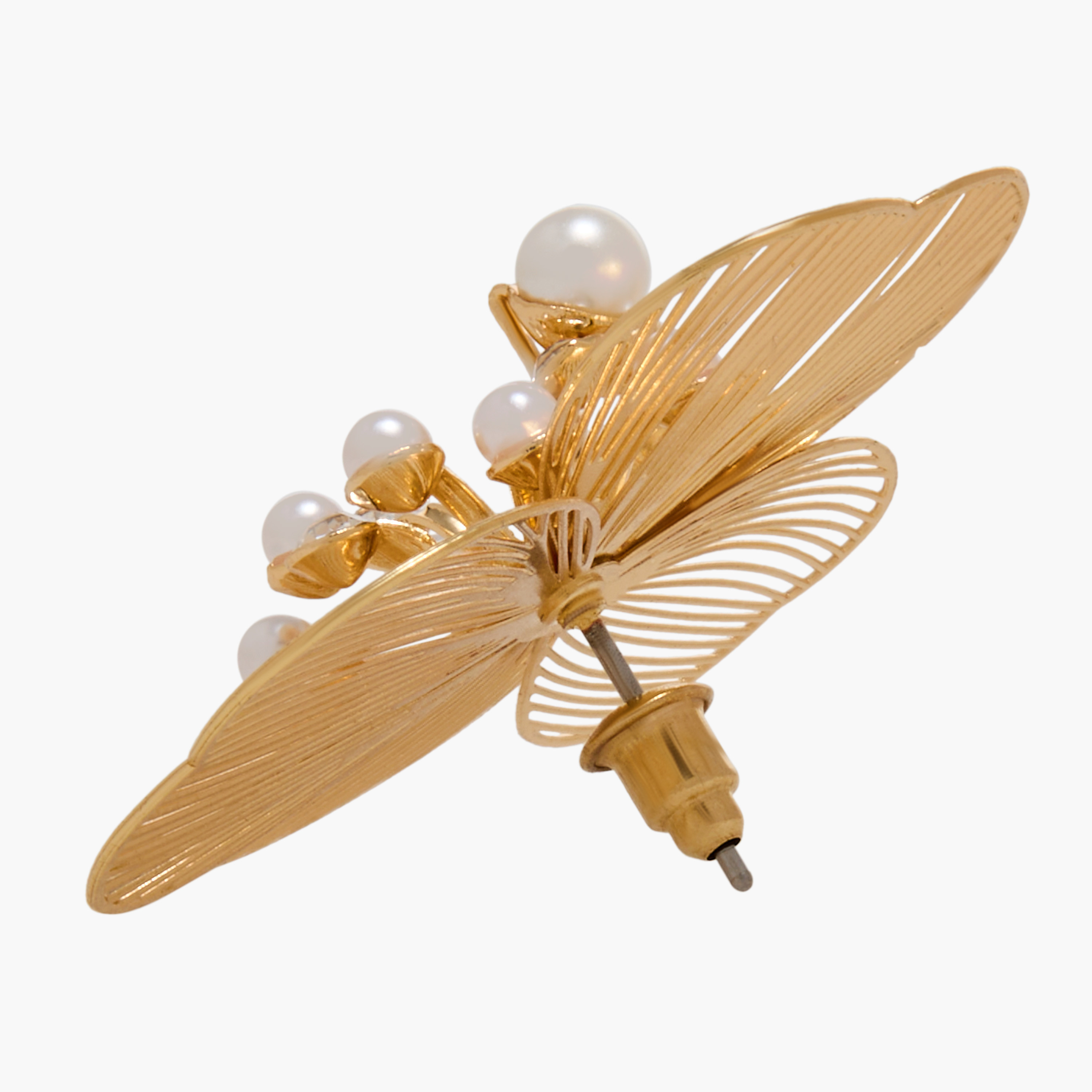 Gloo Pearl Embellished Flower Earrings with Pushback Closure-women-watchesandjewellery-jewellery-earrings-image-4