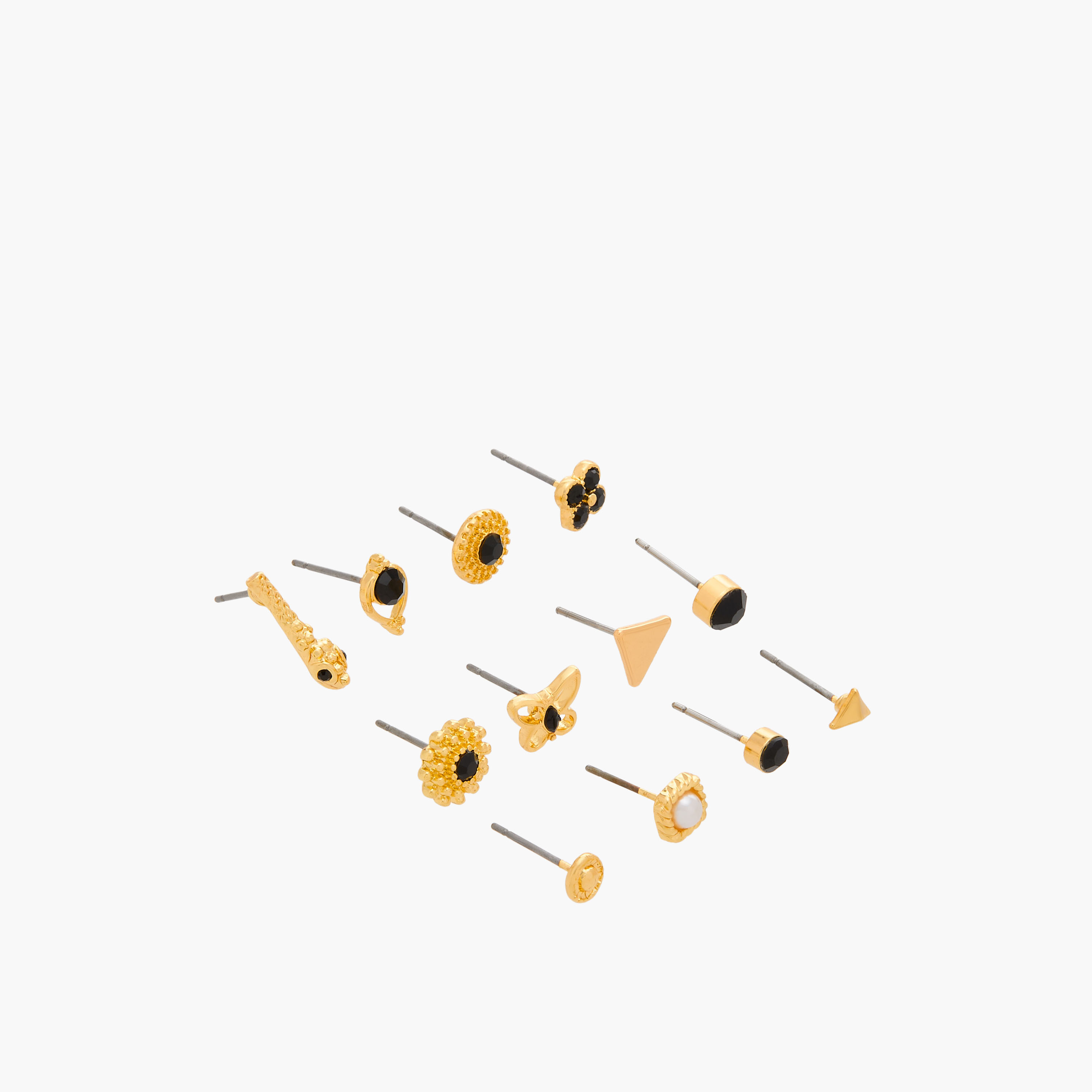 Set of 12 - Gloo Assorted Metallic Stud Earrings with Pushback Closure-women-watchesandjewellery-jewellery-earrings-image-2