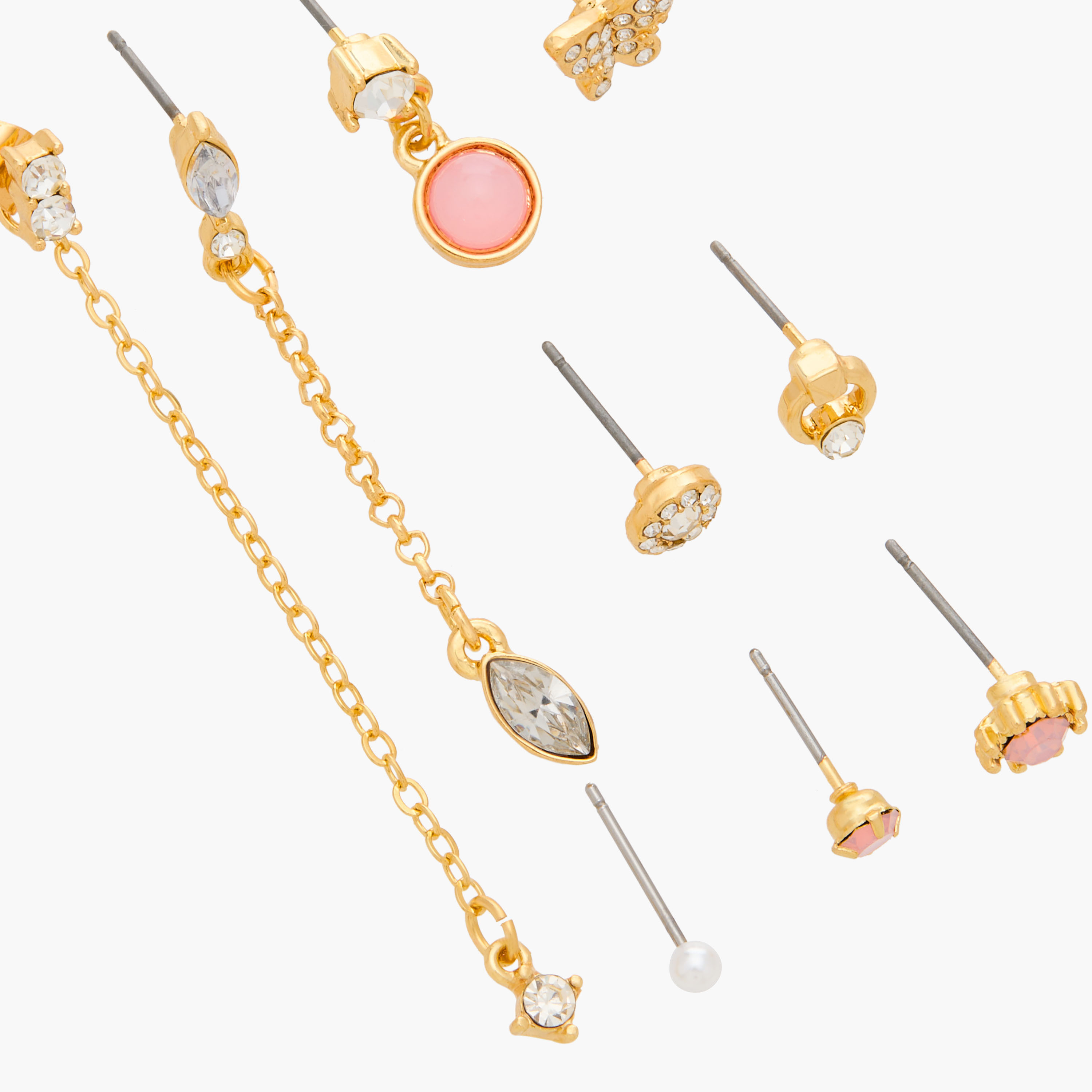 Set of 9 - Gloo Assorted Metallic Stud Earrings with Pushback Closure-women-watchesandjewellery-jewellery-earrings-image-3
