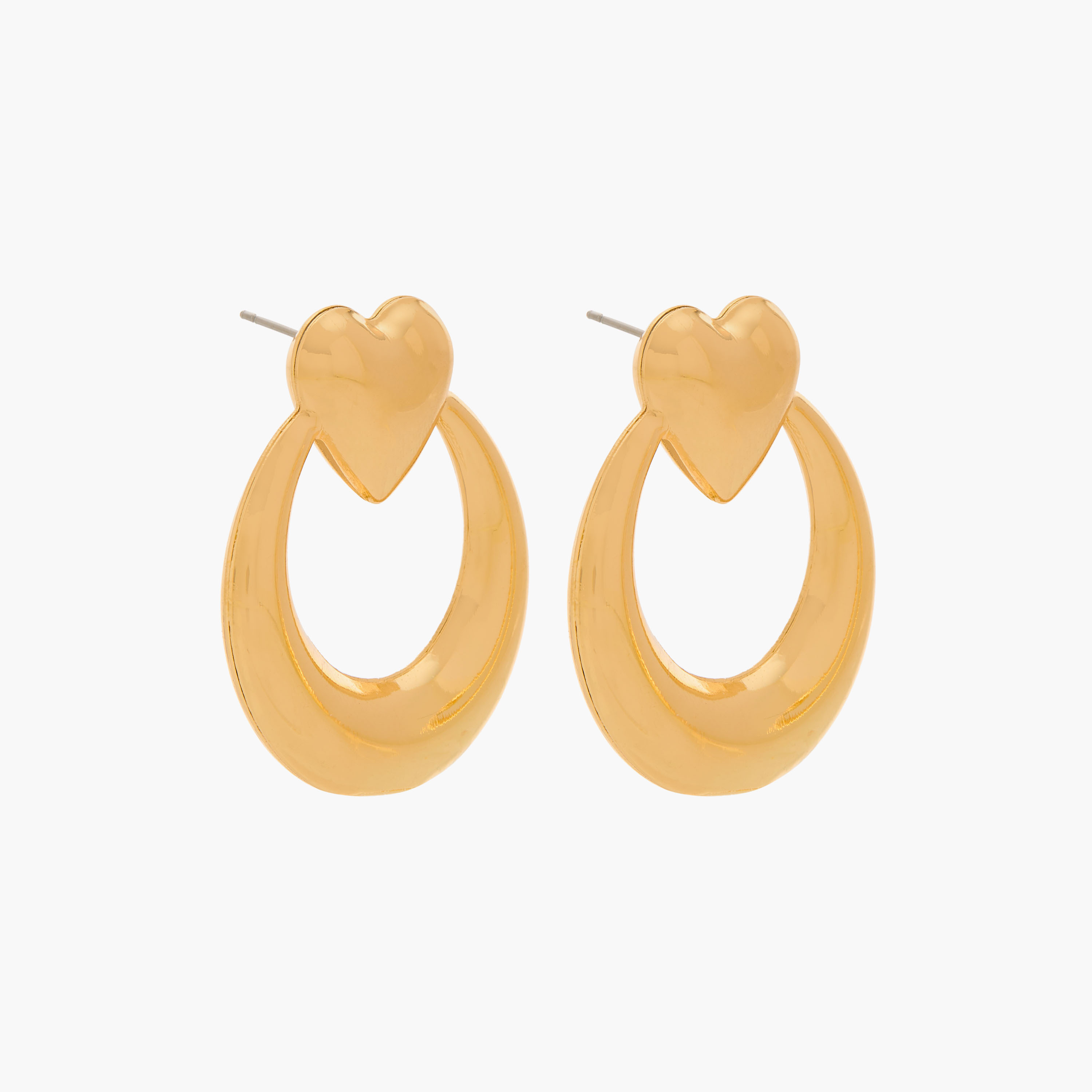 Set of 2 - Gloo Heart and Knob Shaped Earrings with Pushback Closure-women-watchesandjewellery-jewellery-earrings-image-2