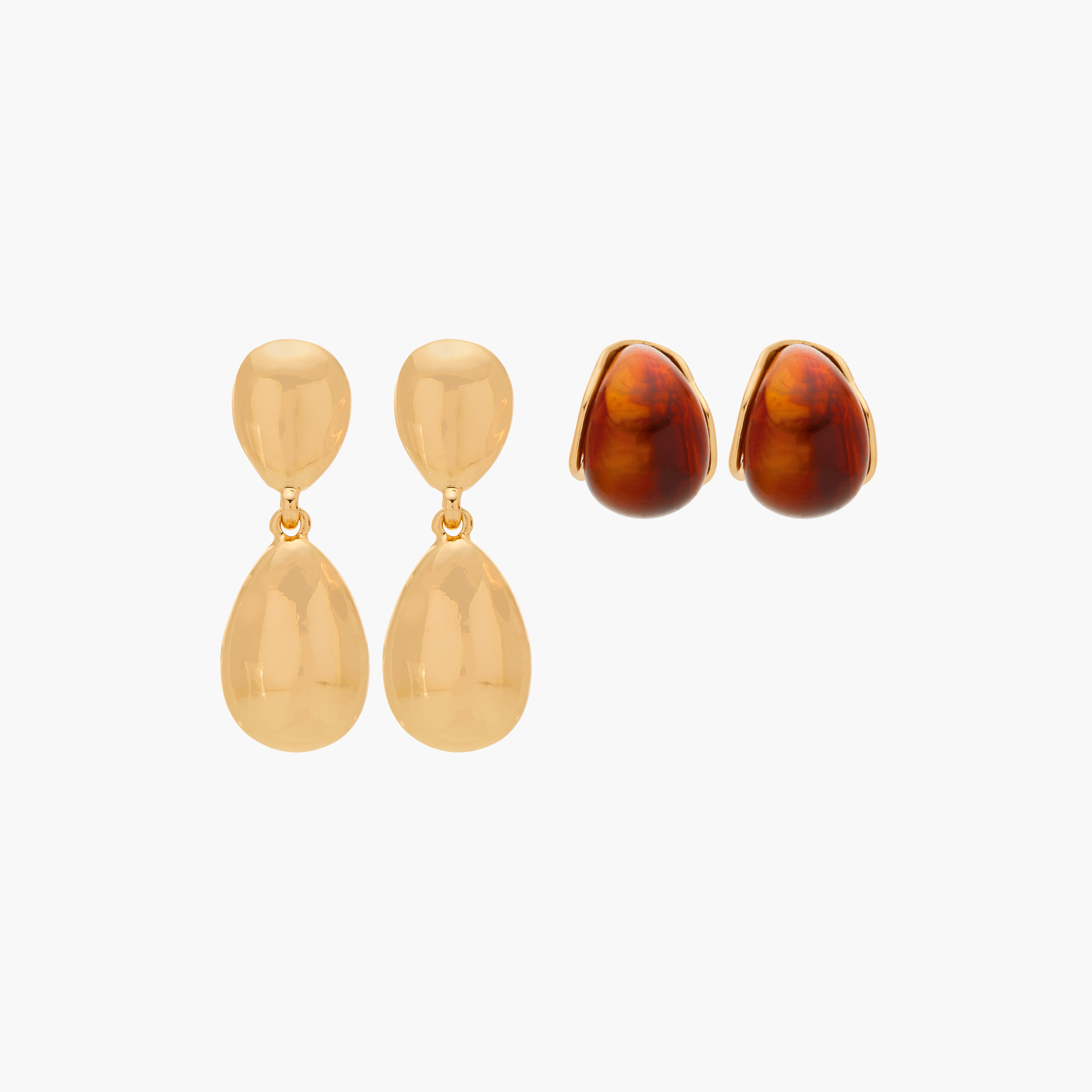 Set of 2 - Gloo Assorted Resin Detail Earring with Pushback Closure-women-watchesandjewellery-jewellery-earrings-image-1