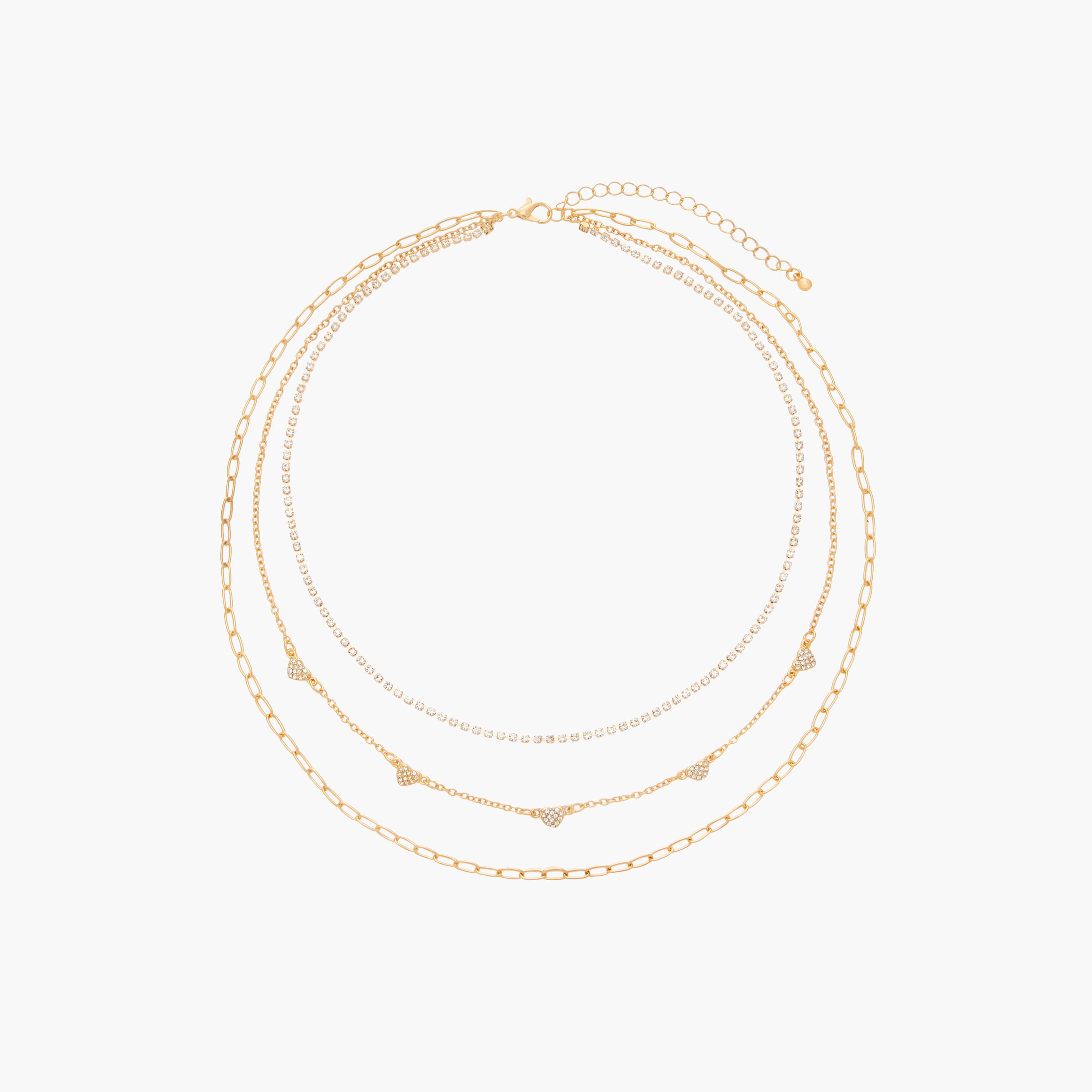 قلادة متعددة الطبقات بمشبك إغلاق وتزيينات أحجار من جلو-women-watchesandjewellery-jewellery-necklacesandpendants-image-1