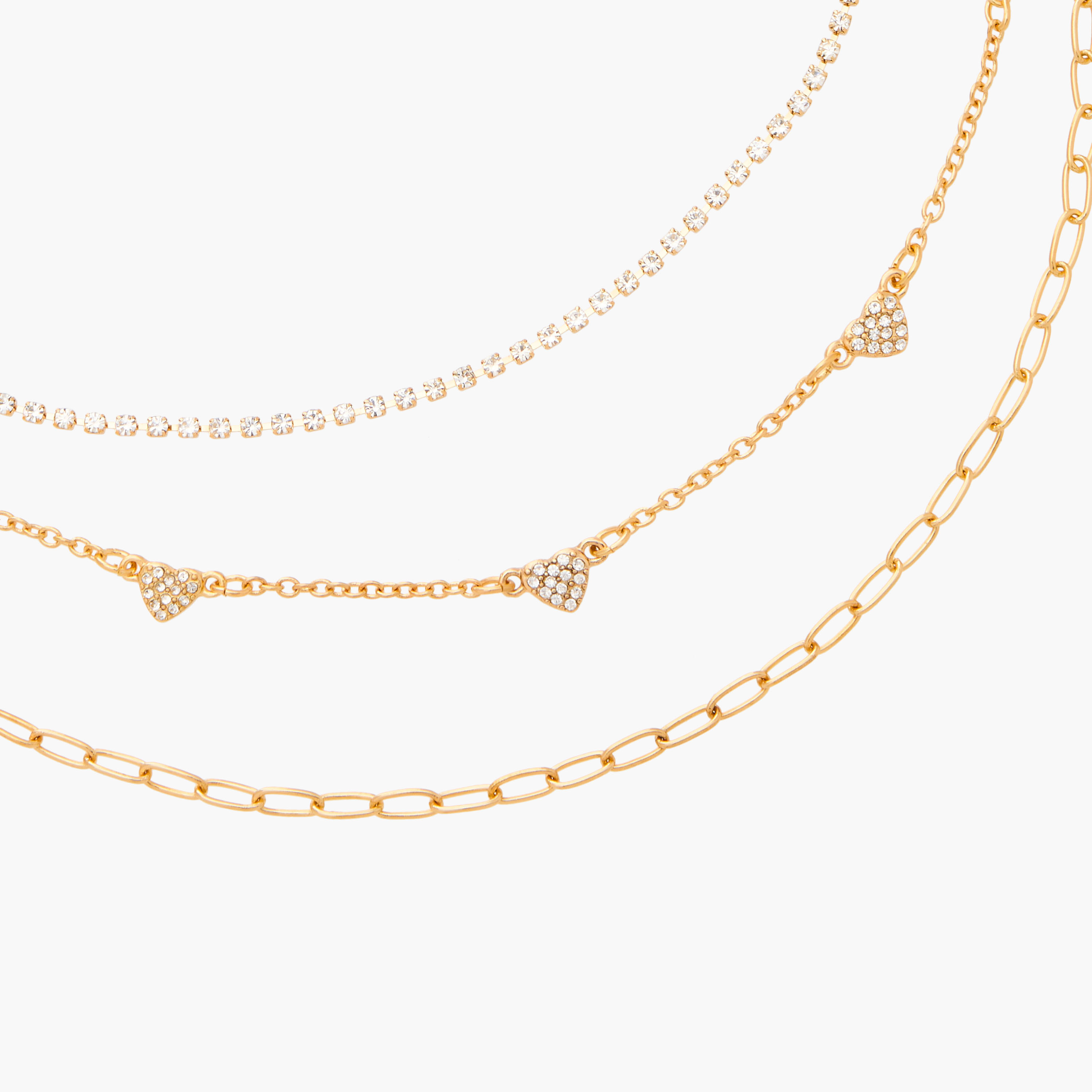 قلادة متعددة الطبقات بمشبك إغلاق وتزيينات أحجار من جلو-women-watchesandjewellery-jewellery-necklacesandpendants-image-3