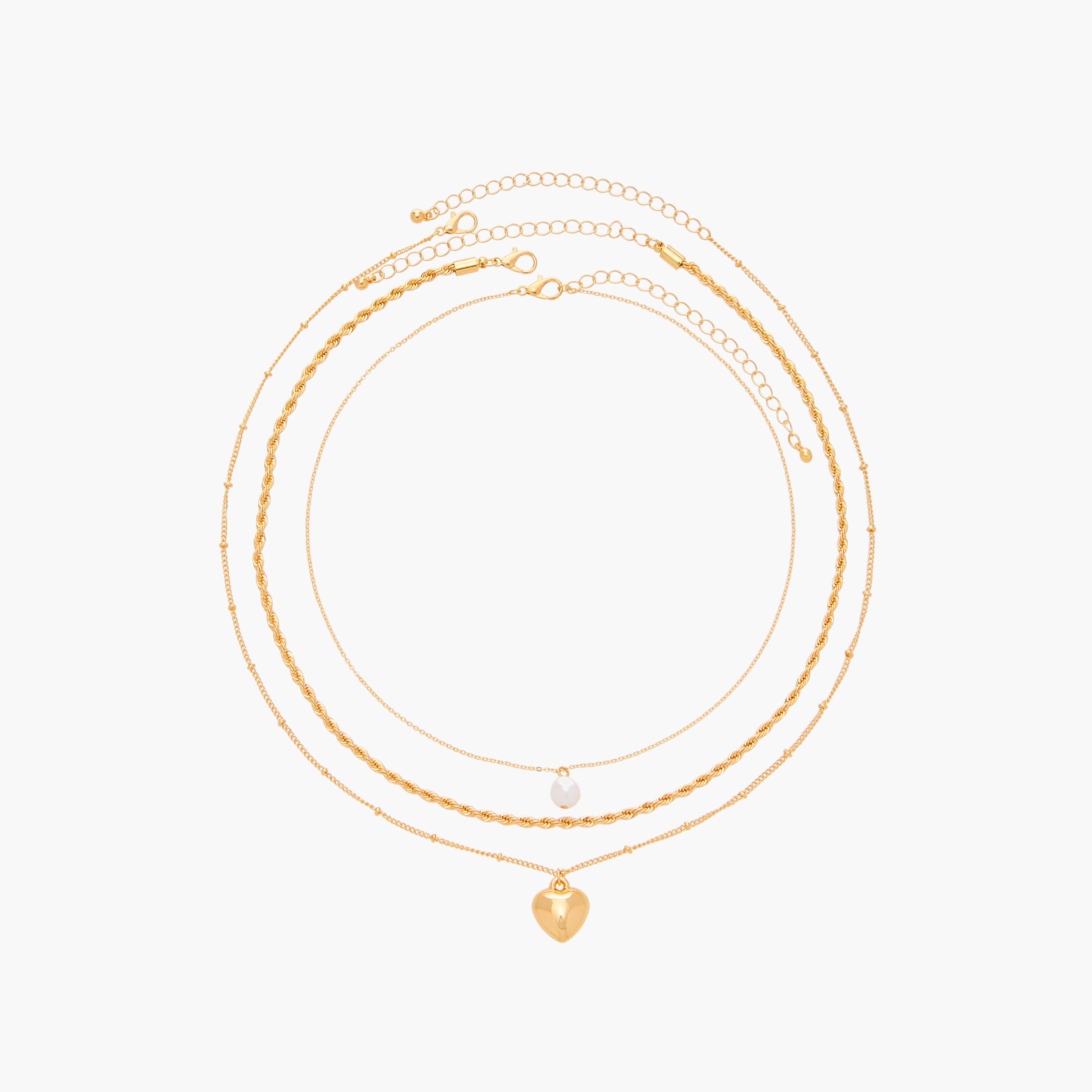 Set of 3 - Gloo Metallic Necklace with Lobster Clasp Closure-women-watchesandjewellery-jewellery-necklacesandpendants-image-1