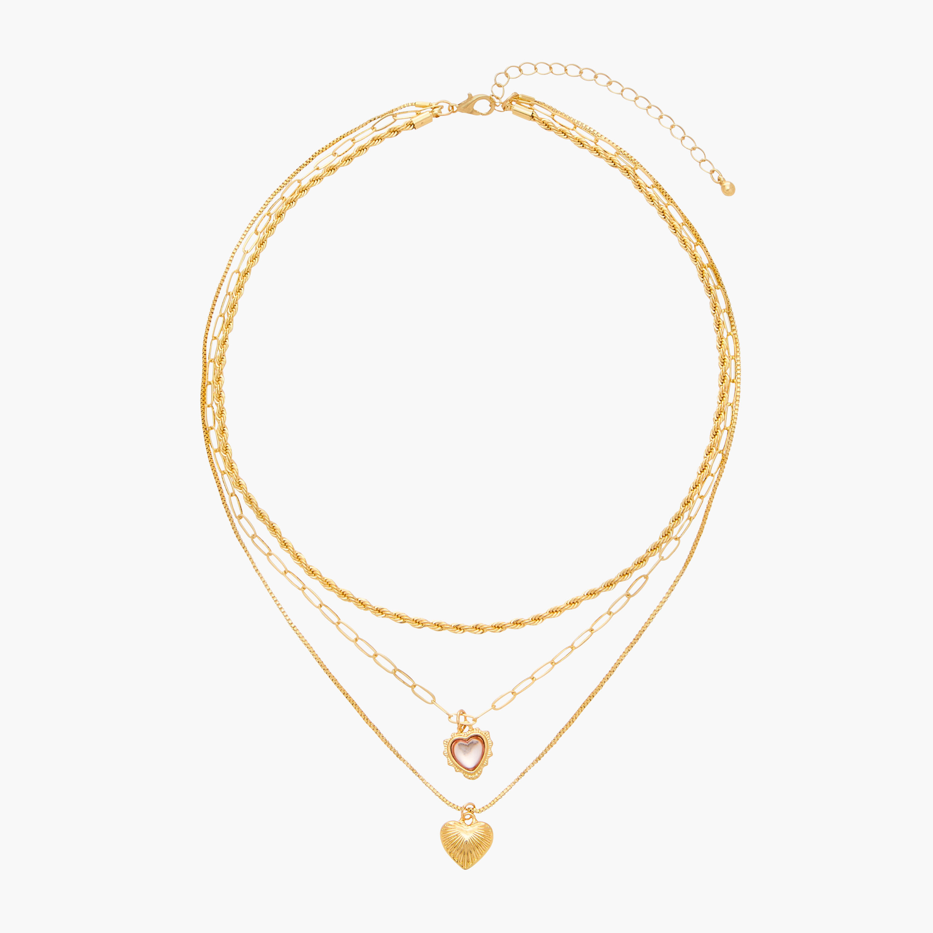 Gloo Layered Necklace with Heart Pendant and Lobster Clasp Closure-women-watchesandjewellery-jewellery-necklacesandpendants-image-1