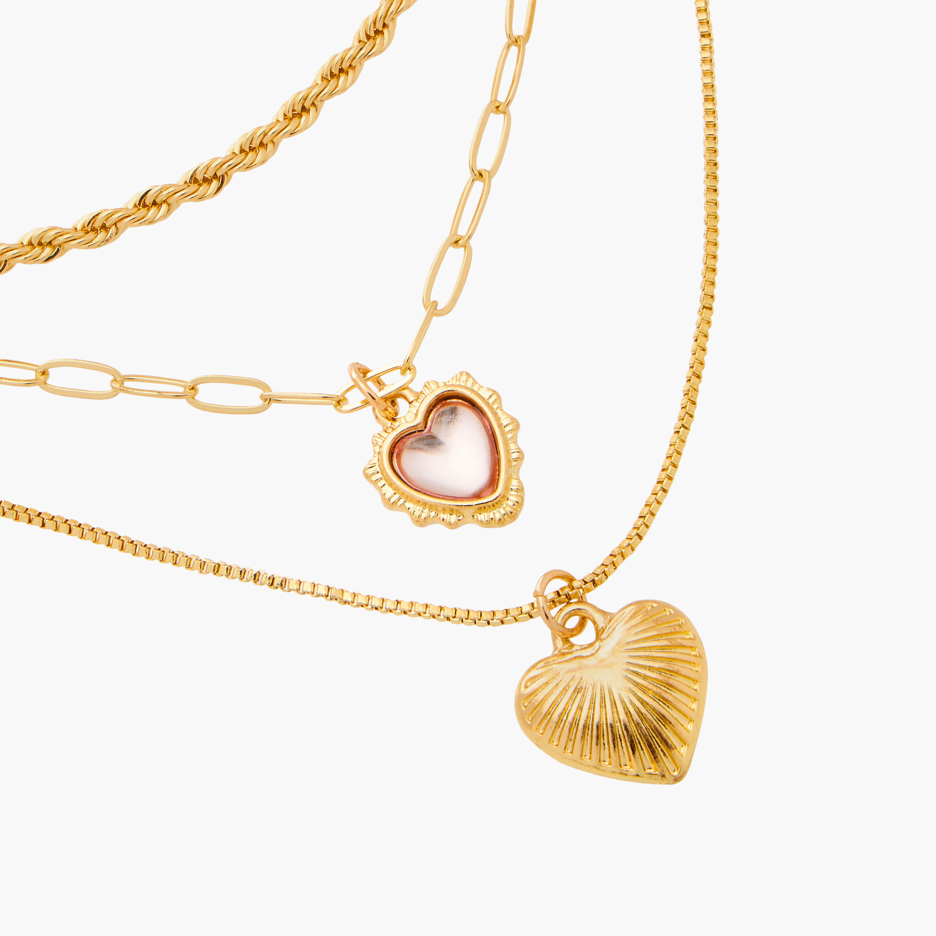 Gloo Layered Necklace with Heart Pendant and Lobster Clasp Closure-women-watchesandjewellery-jewellery-necklacesandpendants-image-3