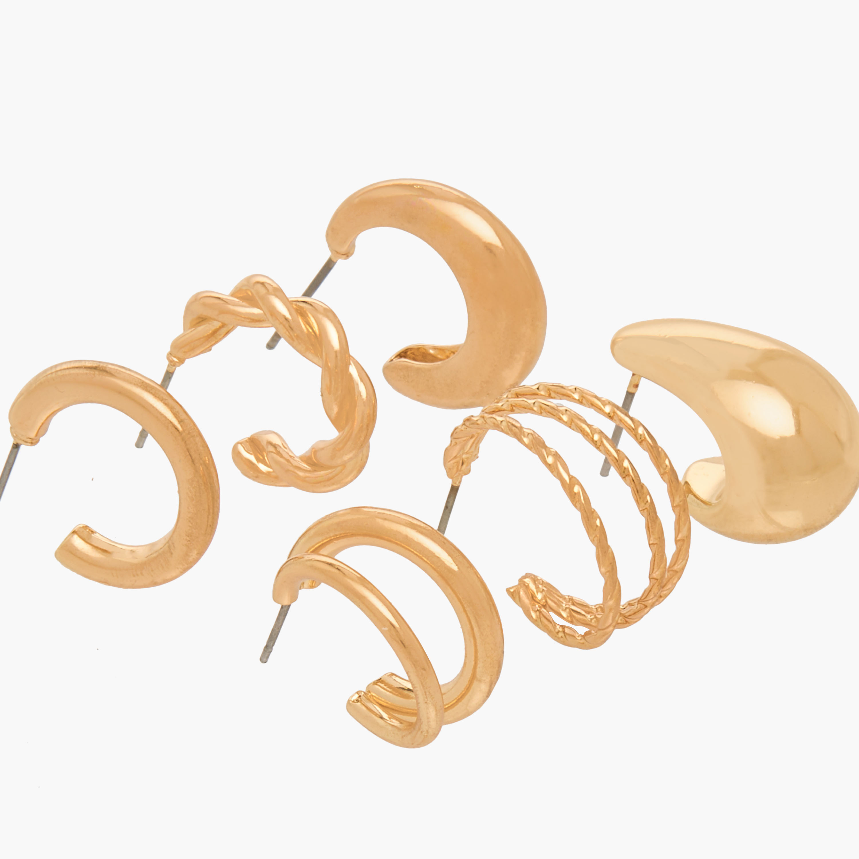 حلقان متنوعة بمكبس إغلاق خلفي من جلو - طقم 6 أزواج-women-watchesandjewellery-jewellery-earrings-image-3