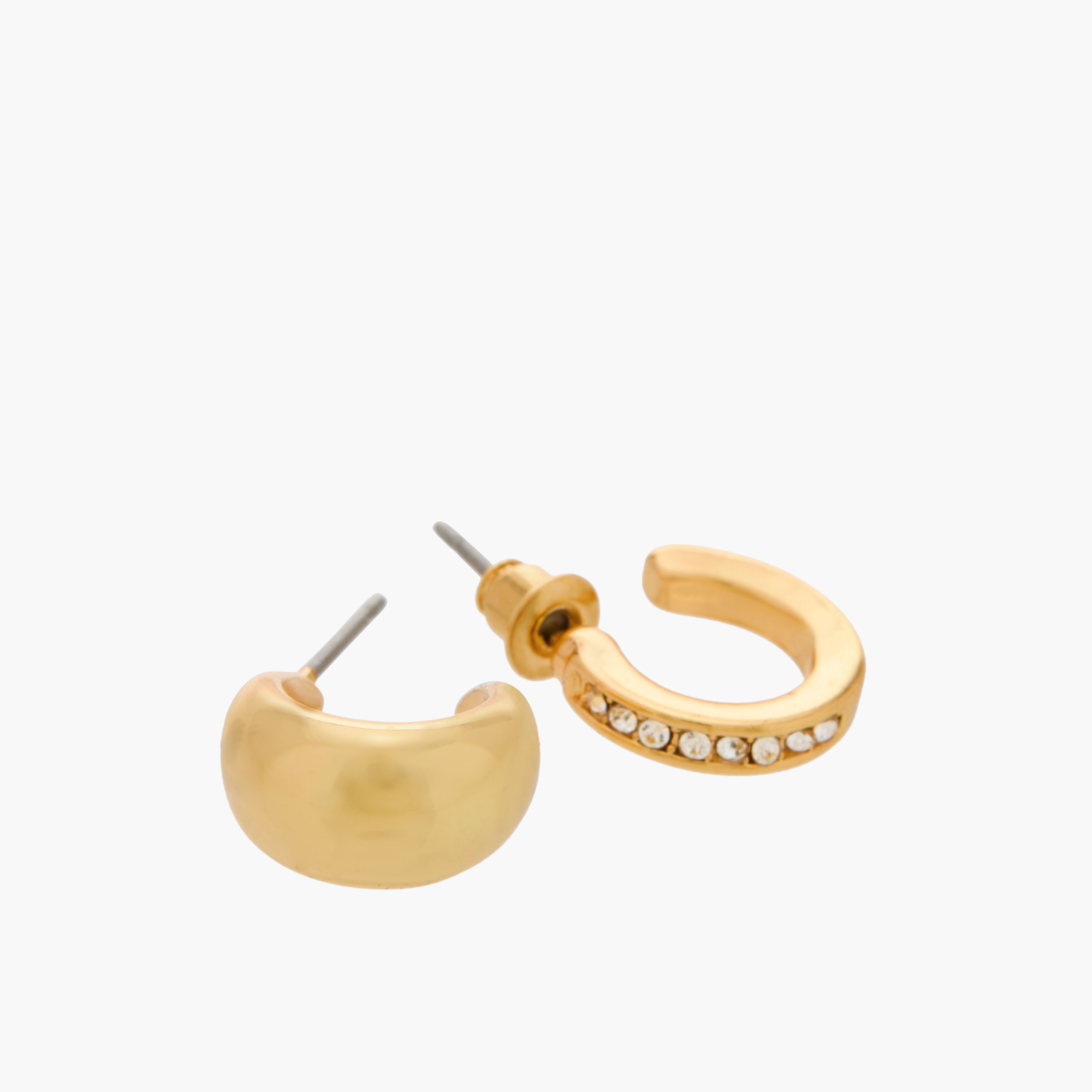 Set of 6 - Gloo Metallic Huggie Earrings with Pushback Closure-women-watchesandjewellery-jewellery-earrings-image-4