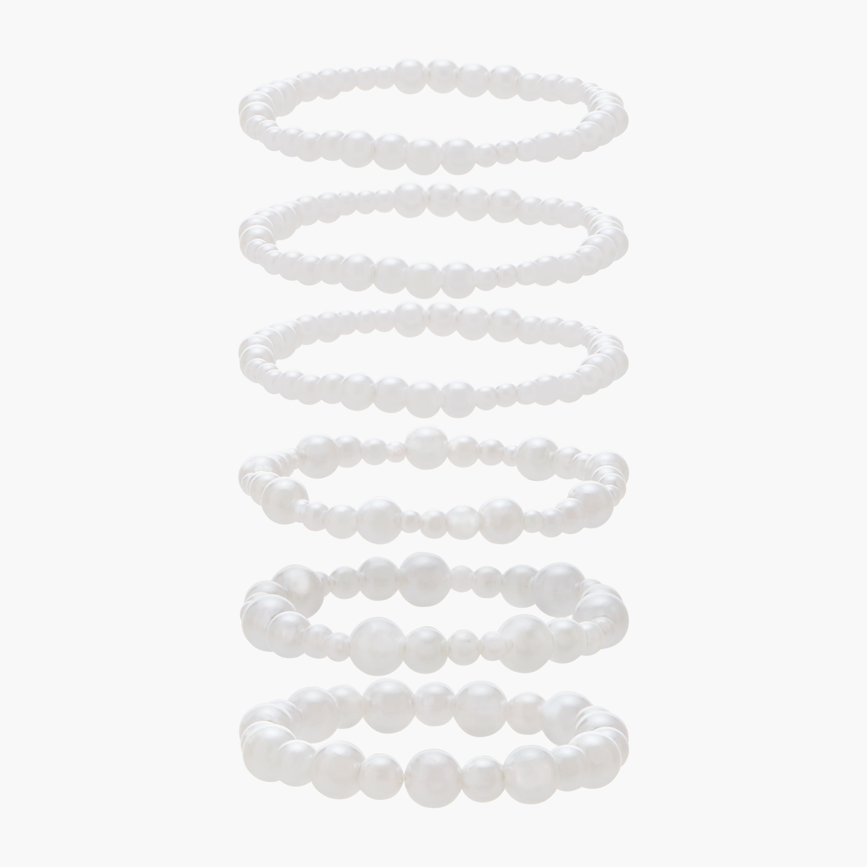 Set of 6 - Gloo Pearl Detail Stretchable Bracelet-women-watchesandjewellery-jewellery-banglesandbracelets-image-1