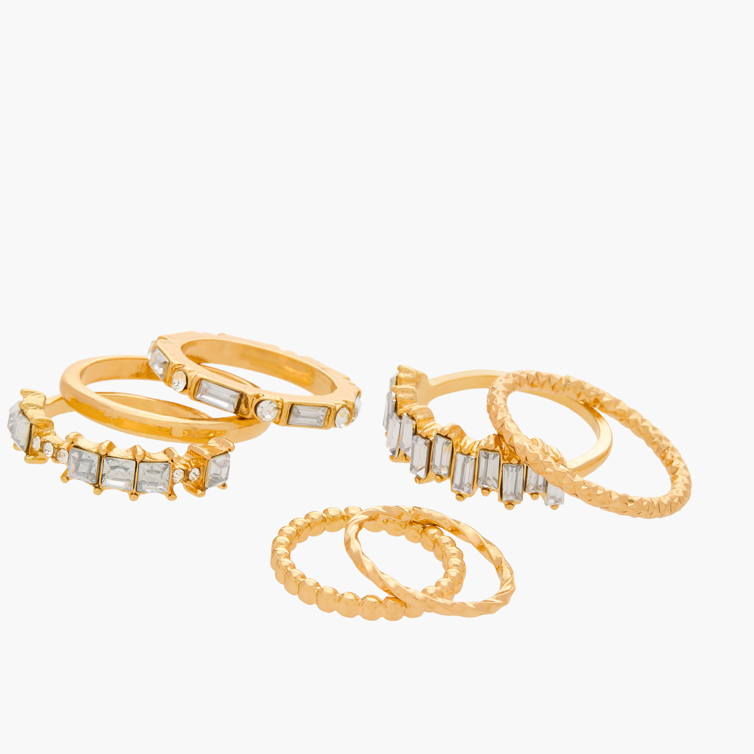 Set of 7 - Gloo Metallic Ring-women-watchesandjewellery-jewellery-rings-image-2