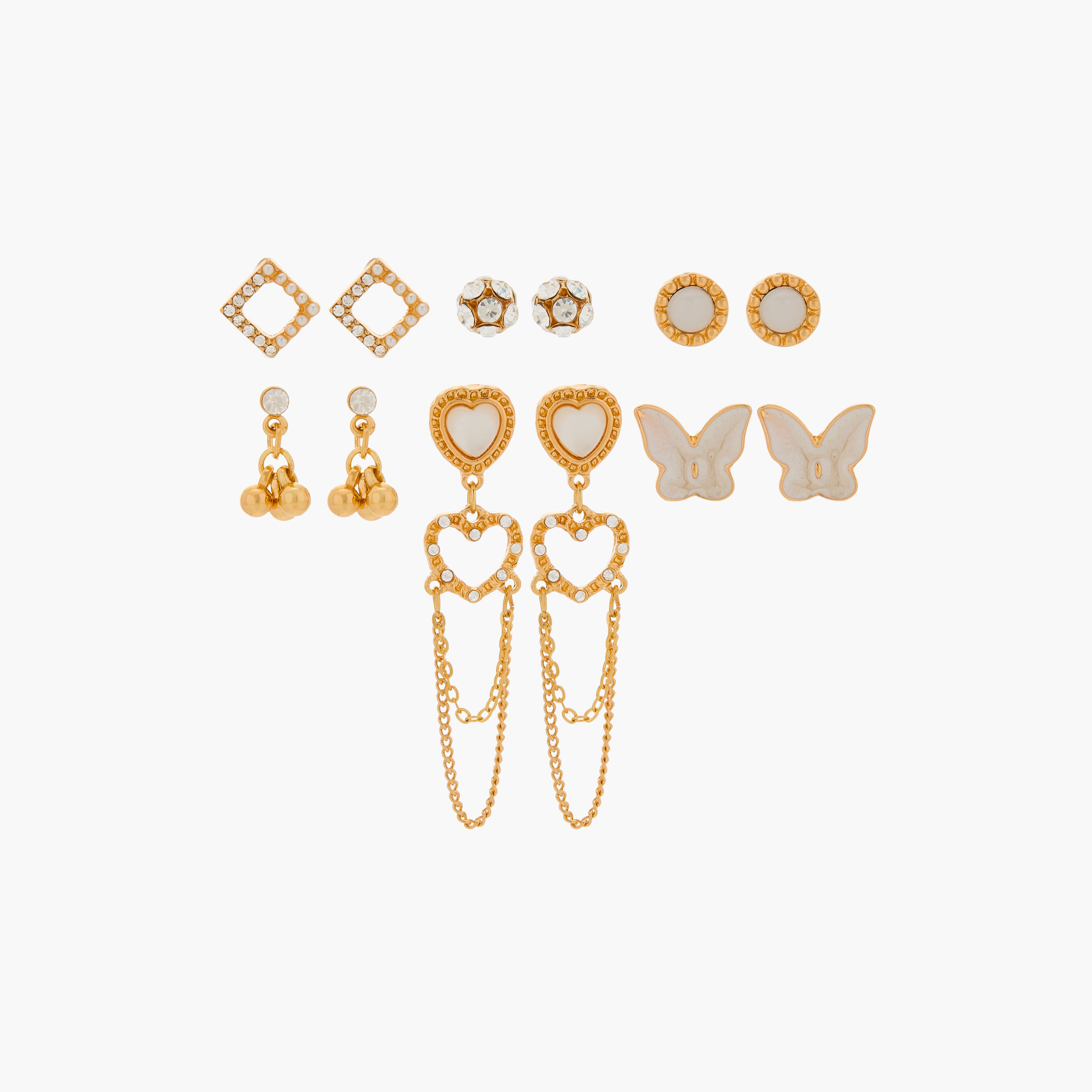 Set of 6 - Gloo Embellished Earrings with Pushback Closure-women-watchesandjewellery-jewellery-earrings-image-1