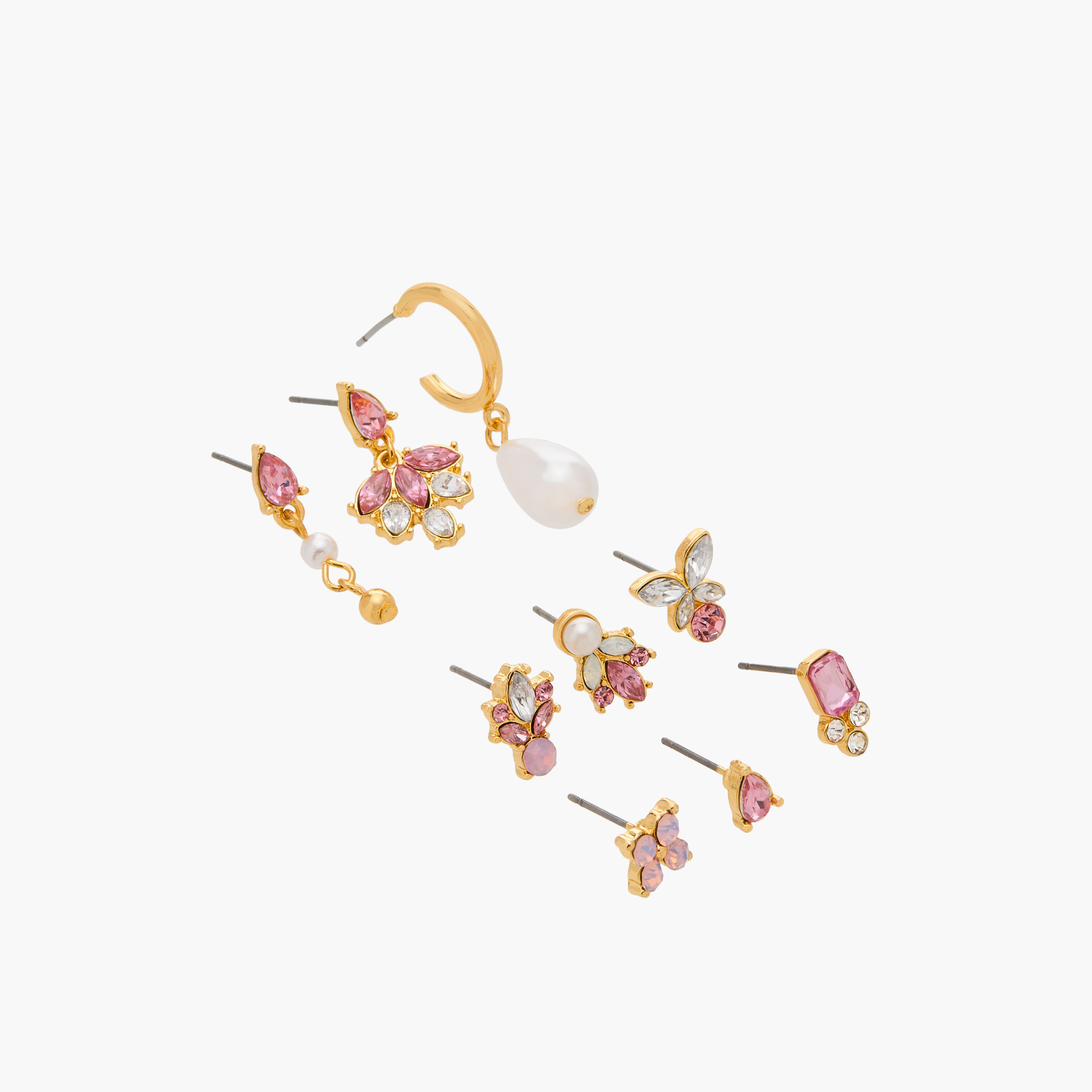 Set of 9 - Gloo Stone Embellished Earring with Pushback Closure-women-watchesandjewellery-jewellery-earrings-image-2