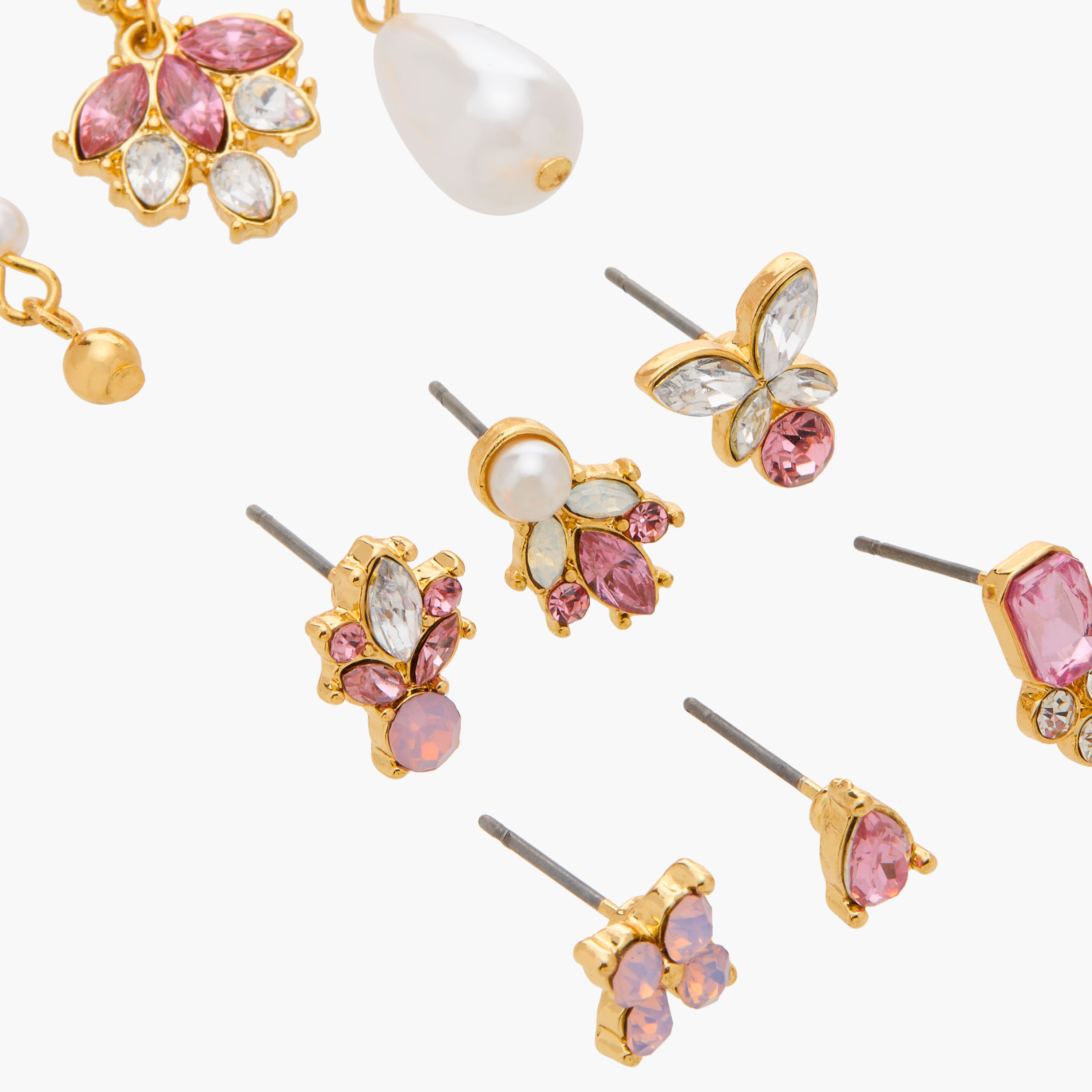 Set of 9 - Gloo Stone Embellished Earring with Pushback Closure-women-watchesandjewellery-jewellery-earrings-image-3