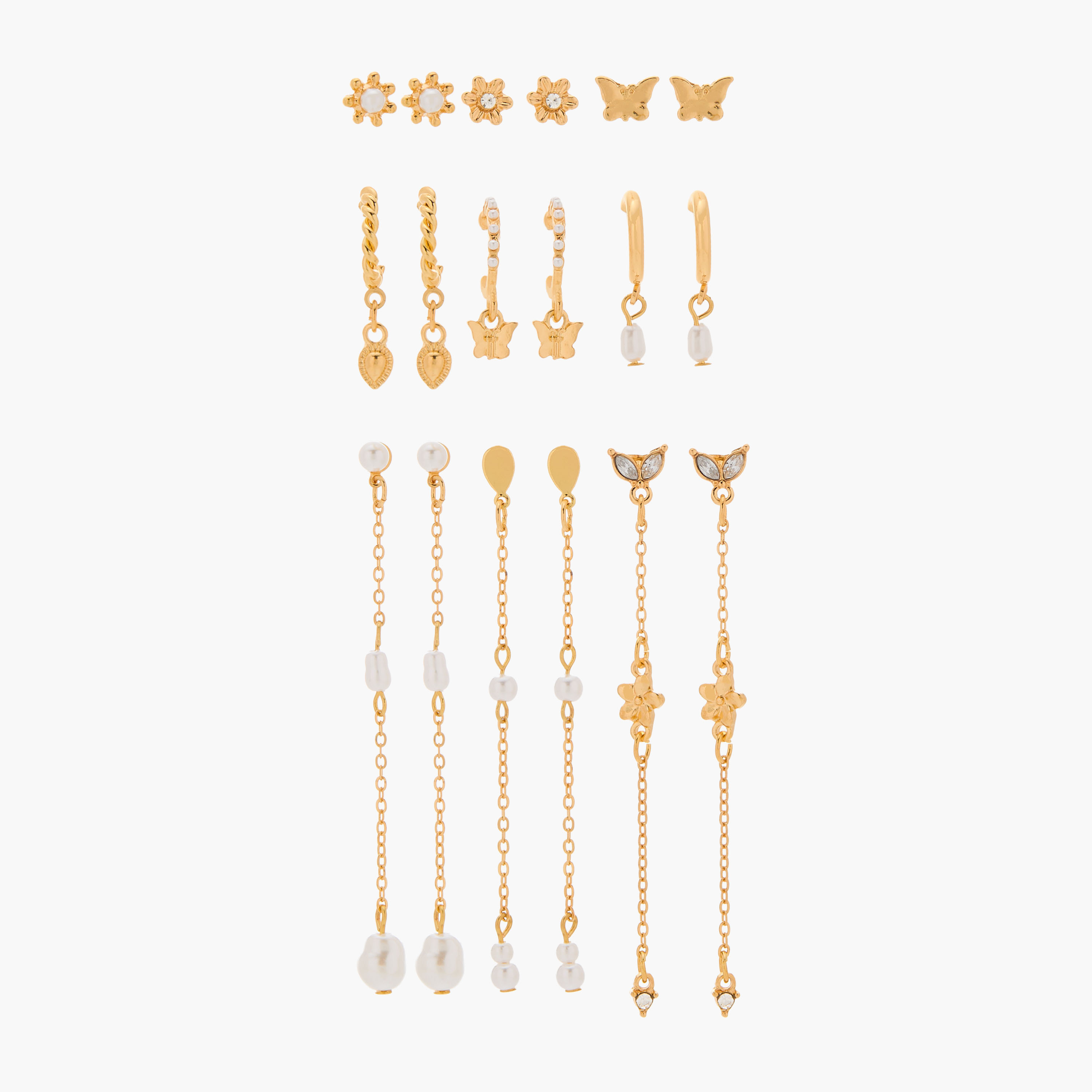 Set of 9 - Gloo Embellished Earring with Pushback Closure-women-watchesandjewellery-jewellery-earrings-image-1