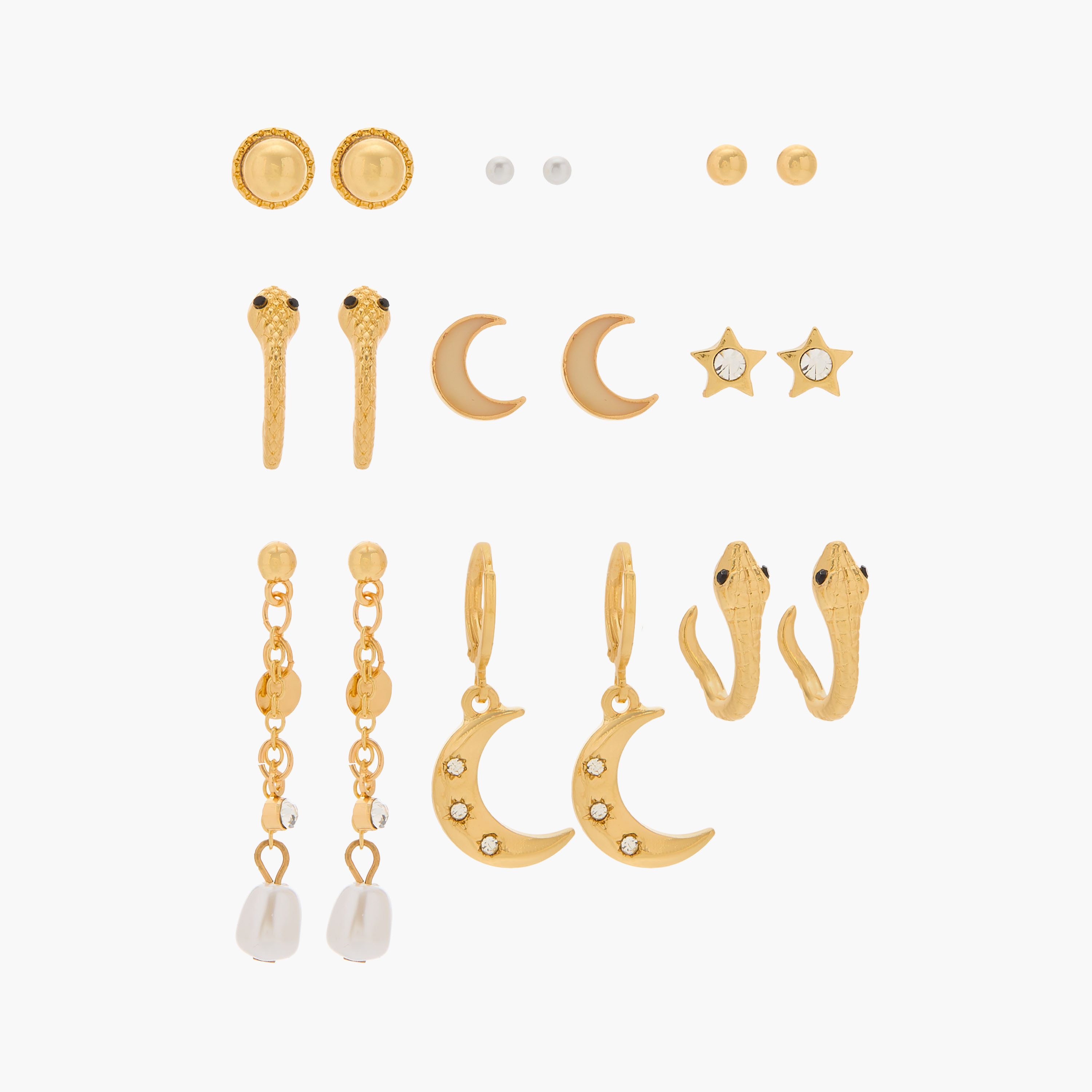 Set of 9 - Gloo Metallic Earring with Pushback Closure-women-watchesandjewellery-jewellery-earrings-image-1