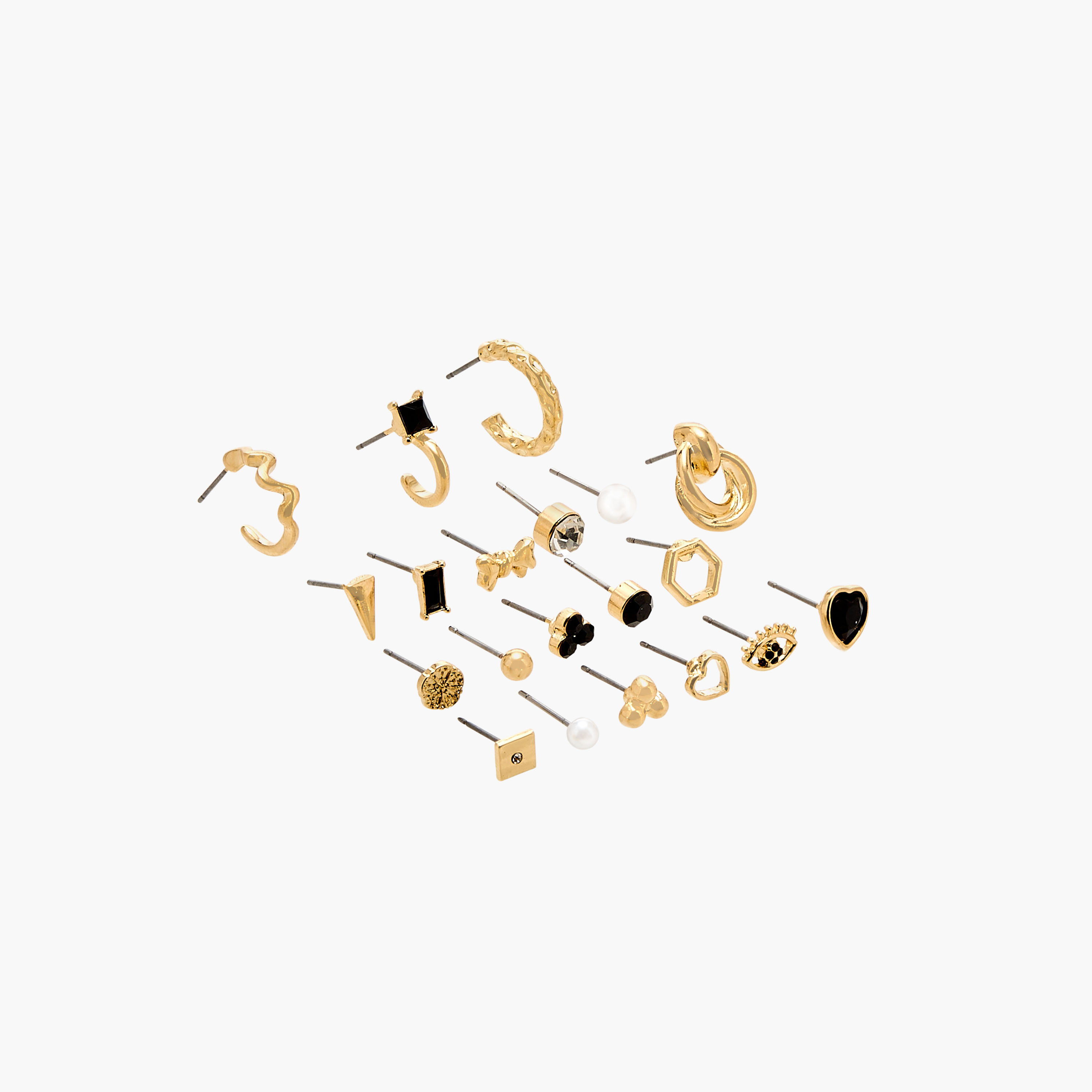 Set of 20 - Assorted Metallic Earrings with Pushback Closure-women-watchesandjewellery-jewellery-earrings-image-3