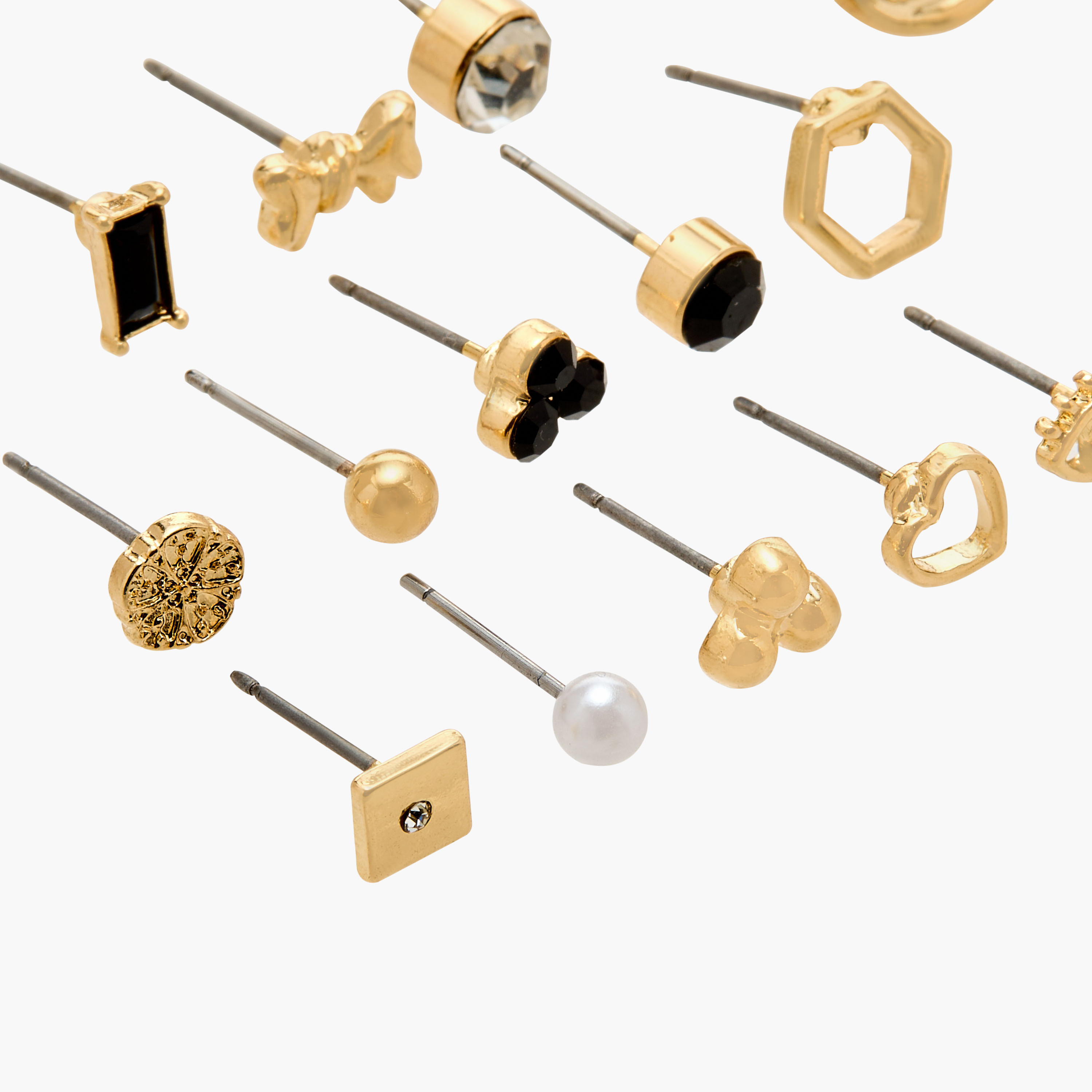 Set of 20 - Assorted Metallic Earrings with Pushback Closure-women-watchesandjewellery-jewellery-earrings-image-4