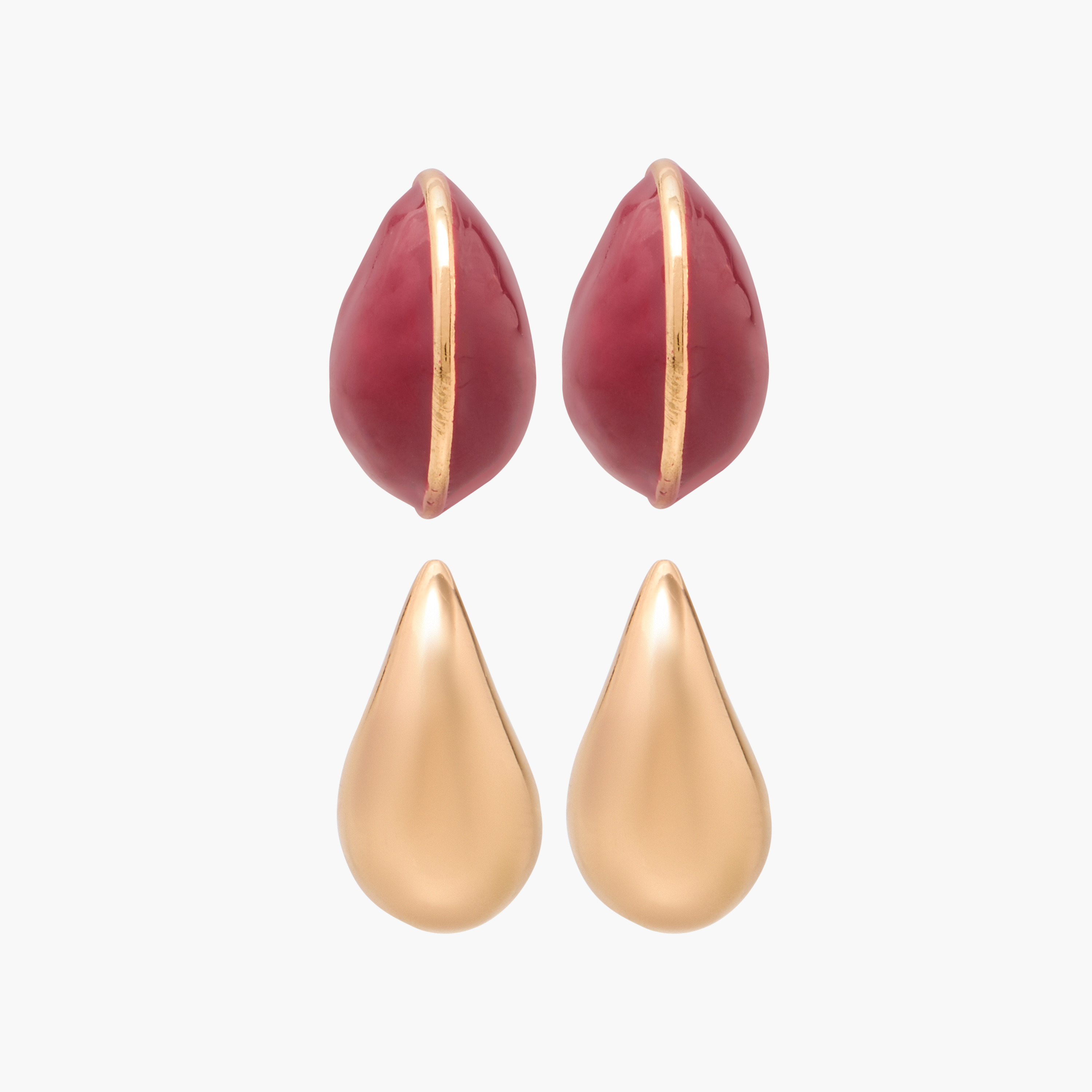 Set of 2 - Tear Drop Earrings with Pushback Closure-women-watchesandjewellery-jewellery-earrings-image-1