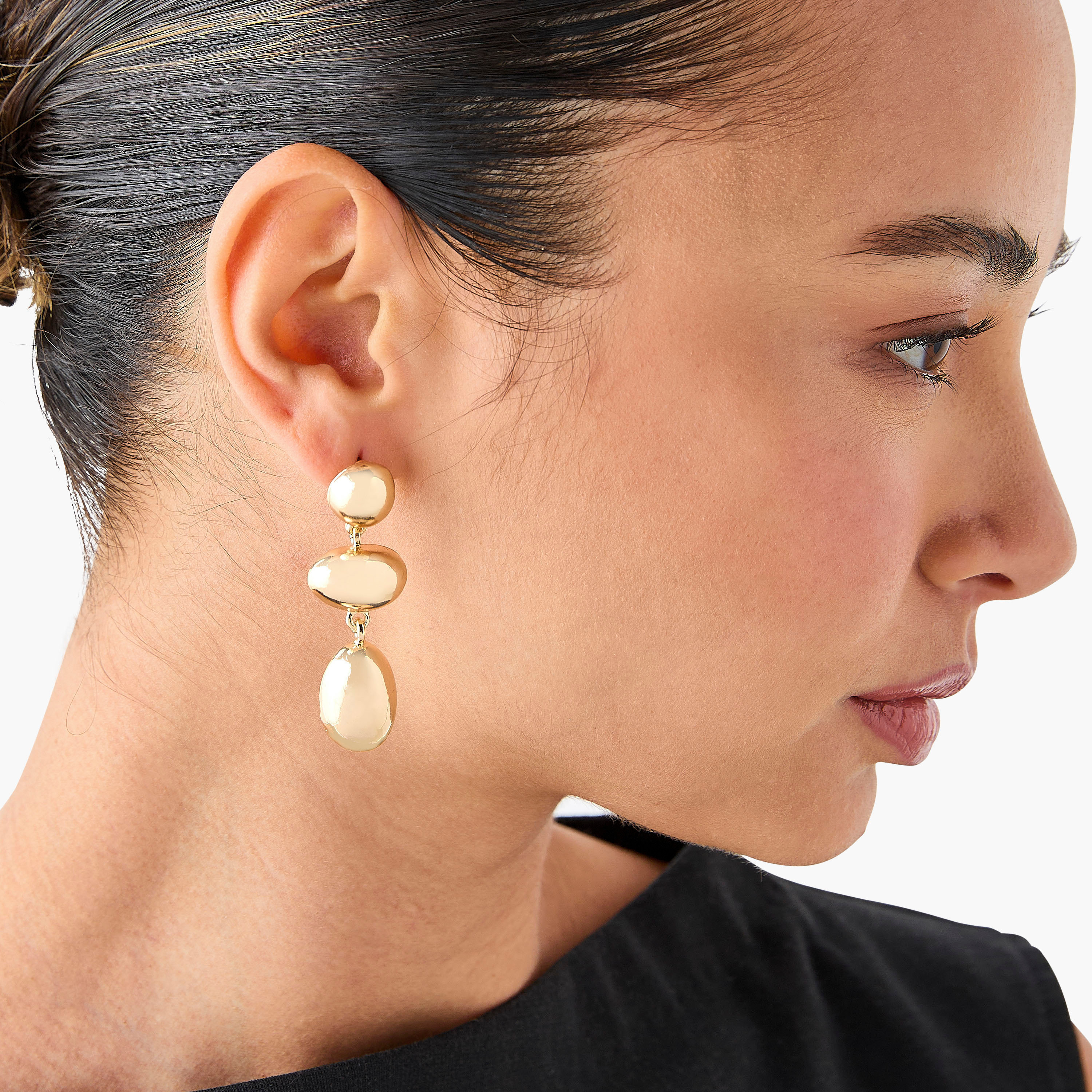 Set of 2 - Metallic Drop Earrings with Pushback Closure-women-watchesandjewellery-jewellery-earrings-image-2