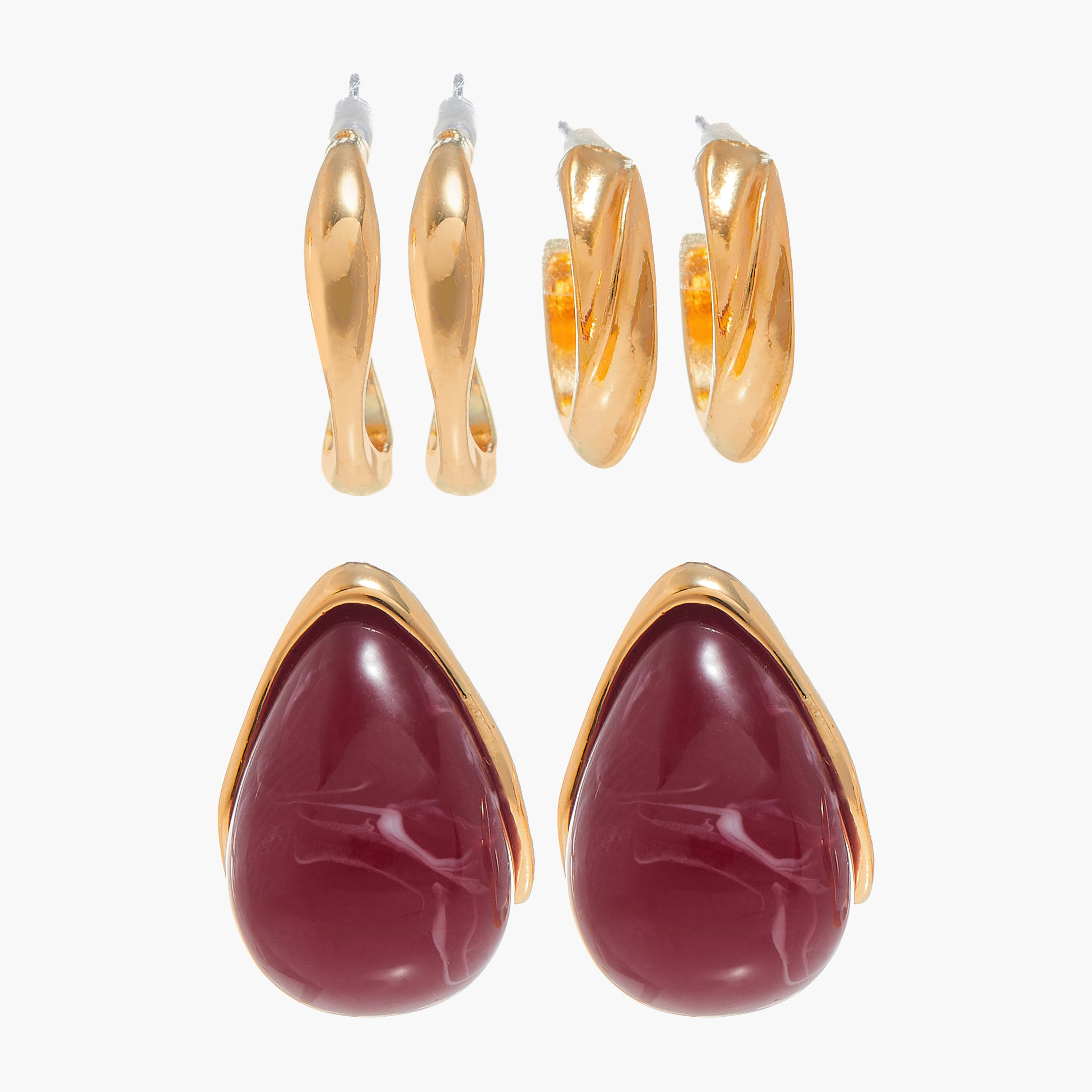 Set of 3 - Assorted Earrings with Pushback Closure-women-watchesandjewellery-jewellery-earrings-image-1
