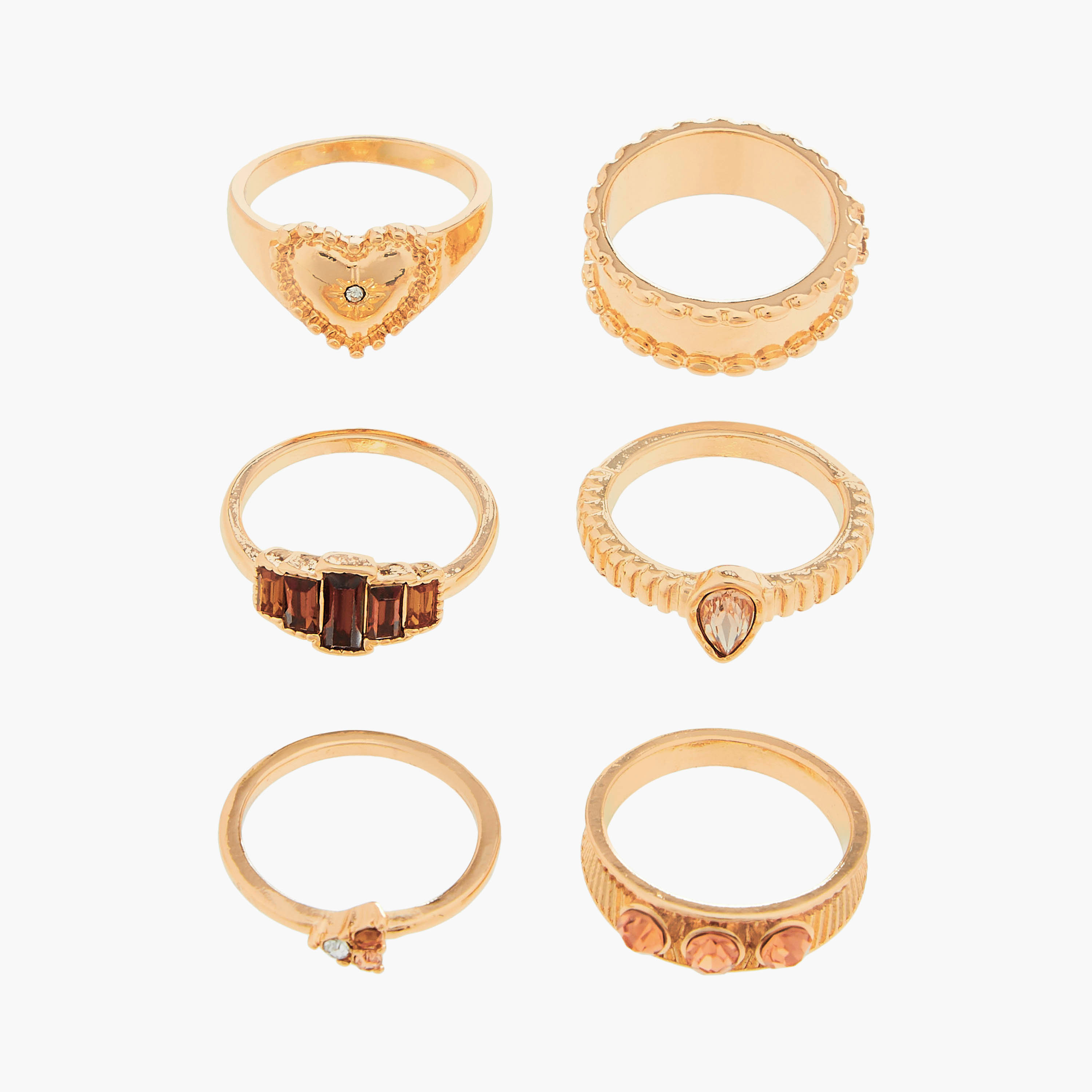 خواتم مزينة - طقم 6 قطع-women-watchesandjewellery-jewellery-rings-image-1