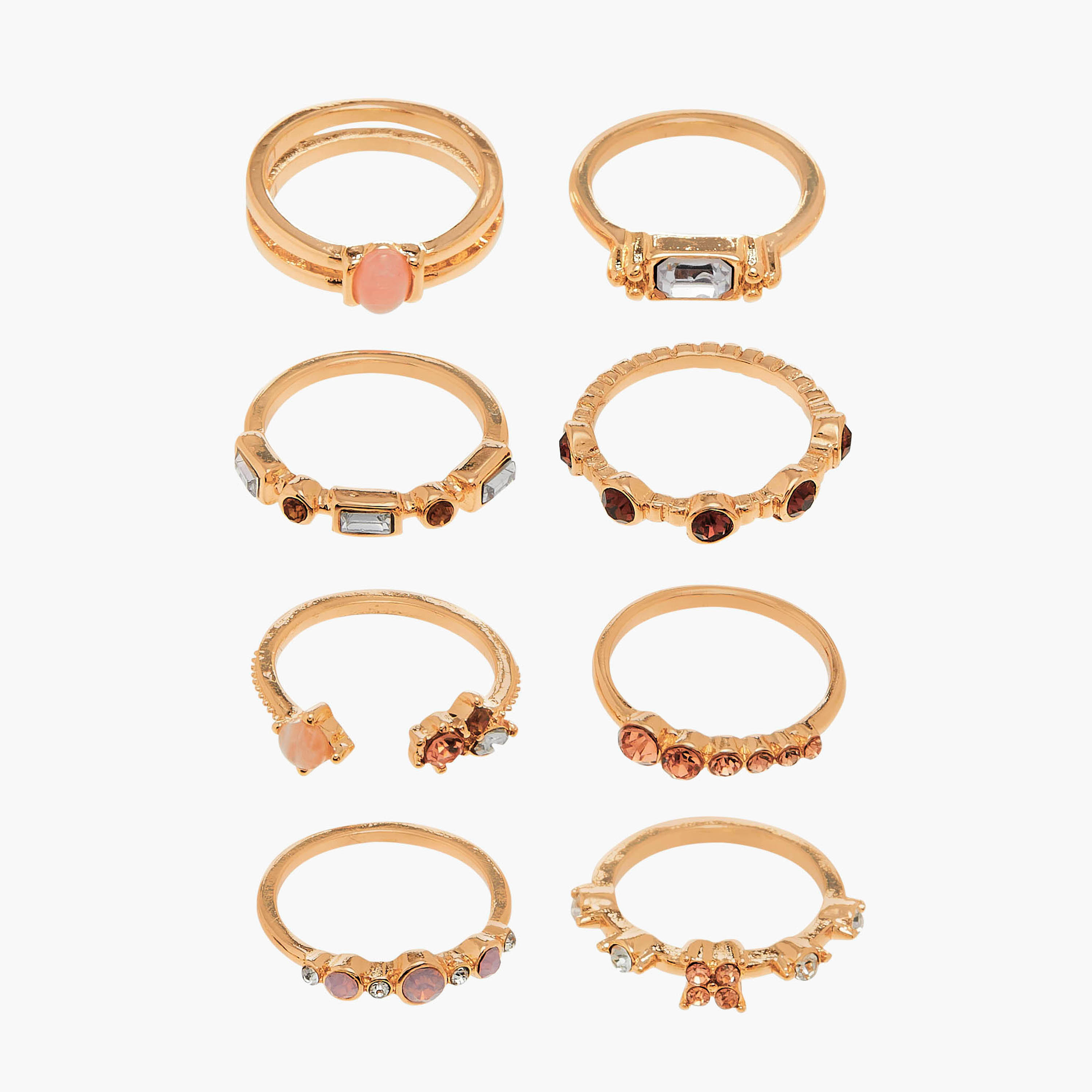 خواتم مزينة - طقم 8 قطع-women-watchesandjewellery-jewellery-rings-image-1