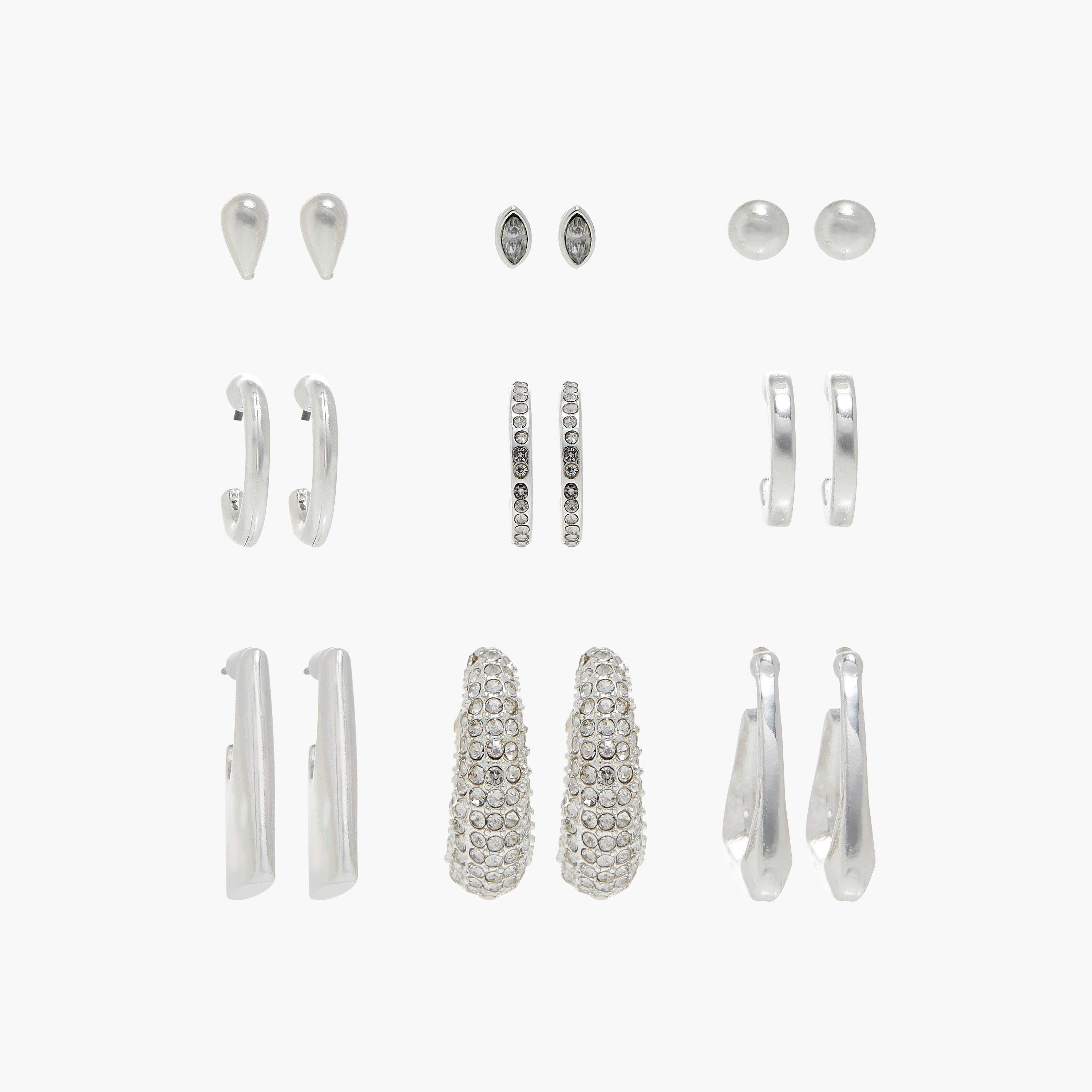 Set of 9 - Assorted Earrings with Pushback Closure-women-watchesandjewellery-jewellery-earrings-image-1