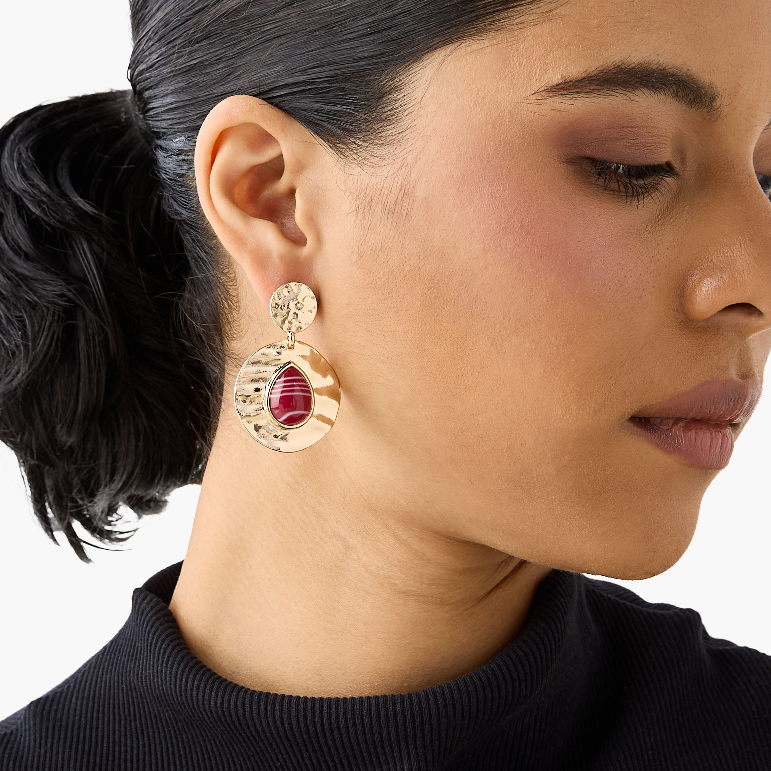 Resin Detail Drop Earrings with Pushback Closure-women-watchesandjewellery-jewellery-earrings-image-2