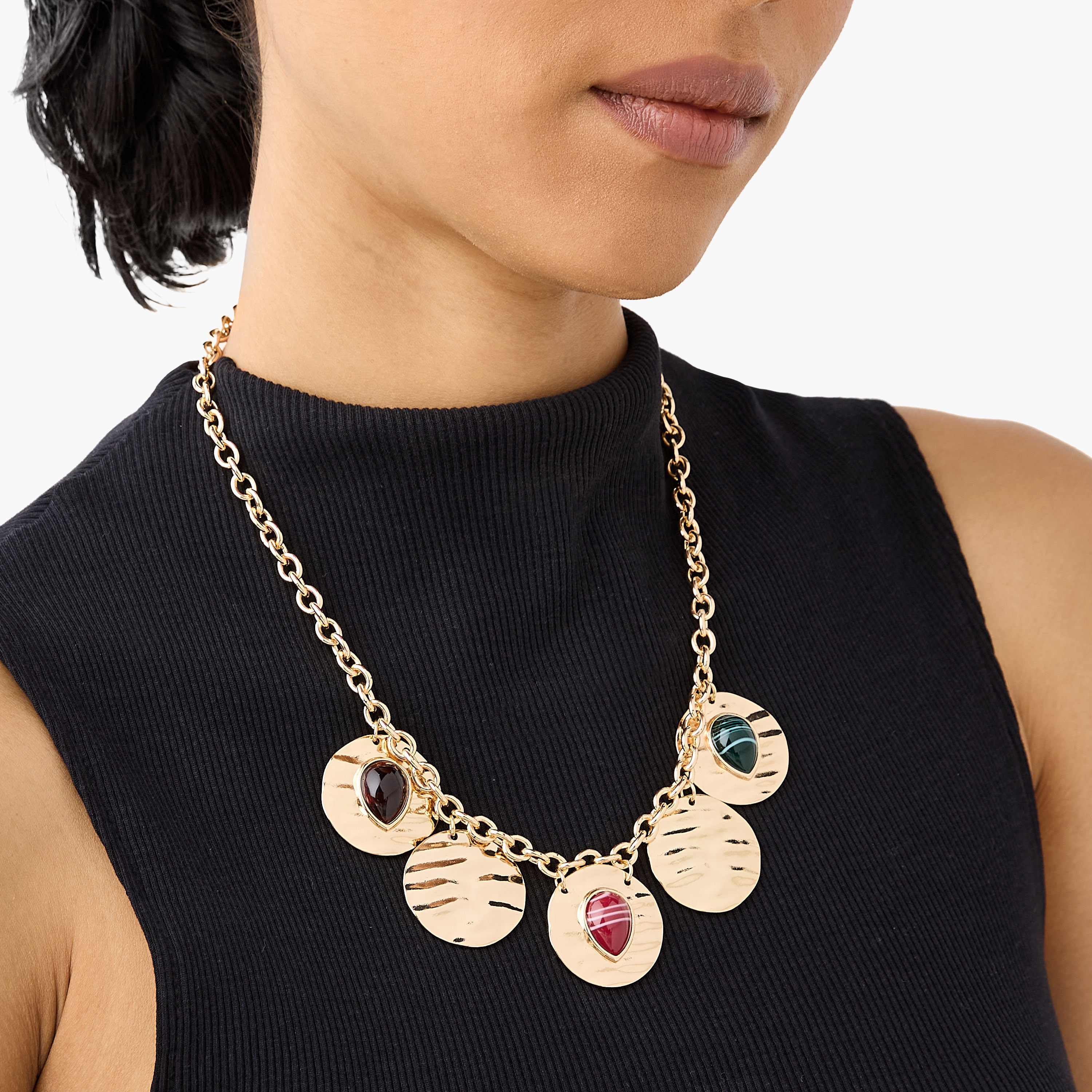 Resin Detail Charm Necklace with Lobster Clasp Closure-women-watchesandjewellery-jewellery-necklacesandpendants-image-2