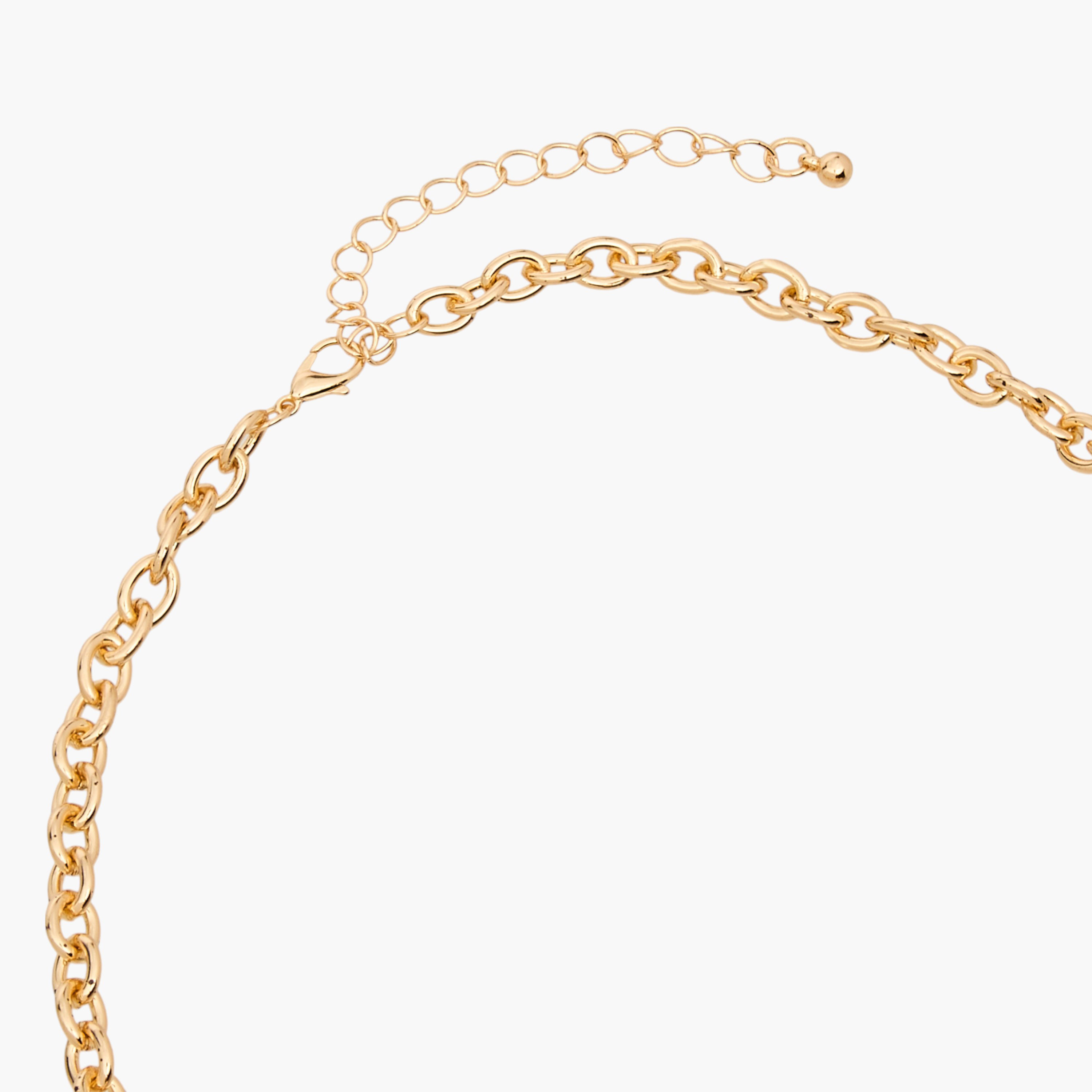 Resin Detail Charm Necklace with Lobster Clasp Closure-women-watchesandjewellery-jewellery-necklacesandpendants-image-4