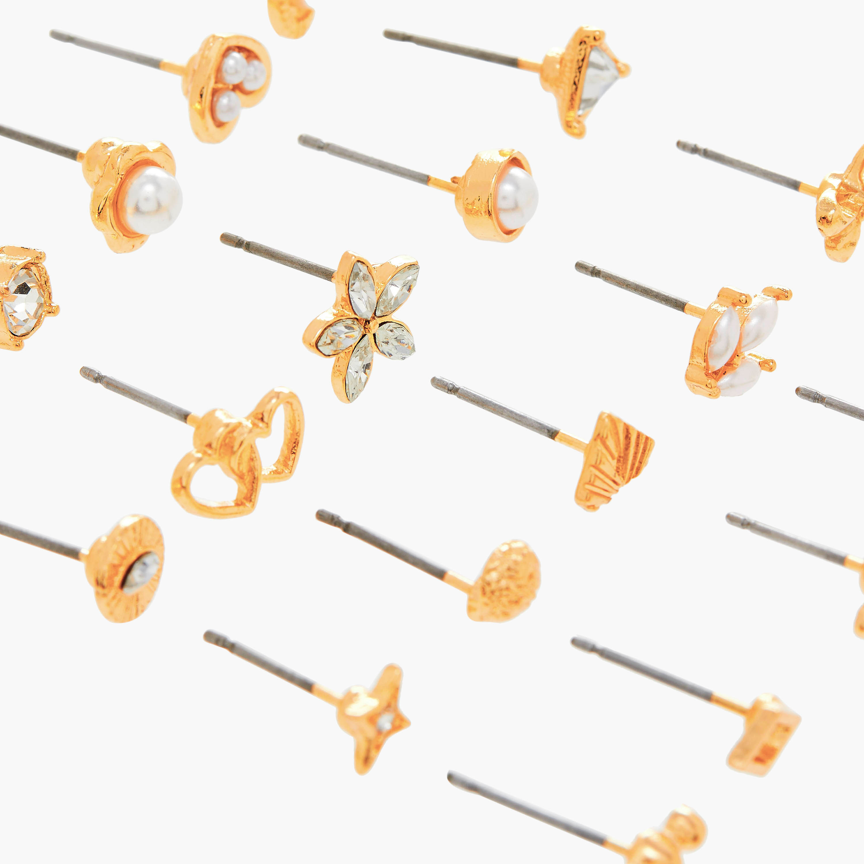 Set of 20 - Embellished Stud Earrings with Pushback Closure-women-watchesandjewellery-jewellery-earrings-image-4