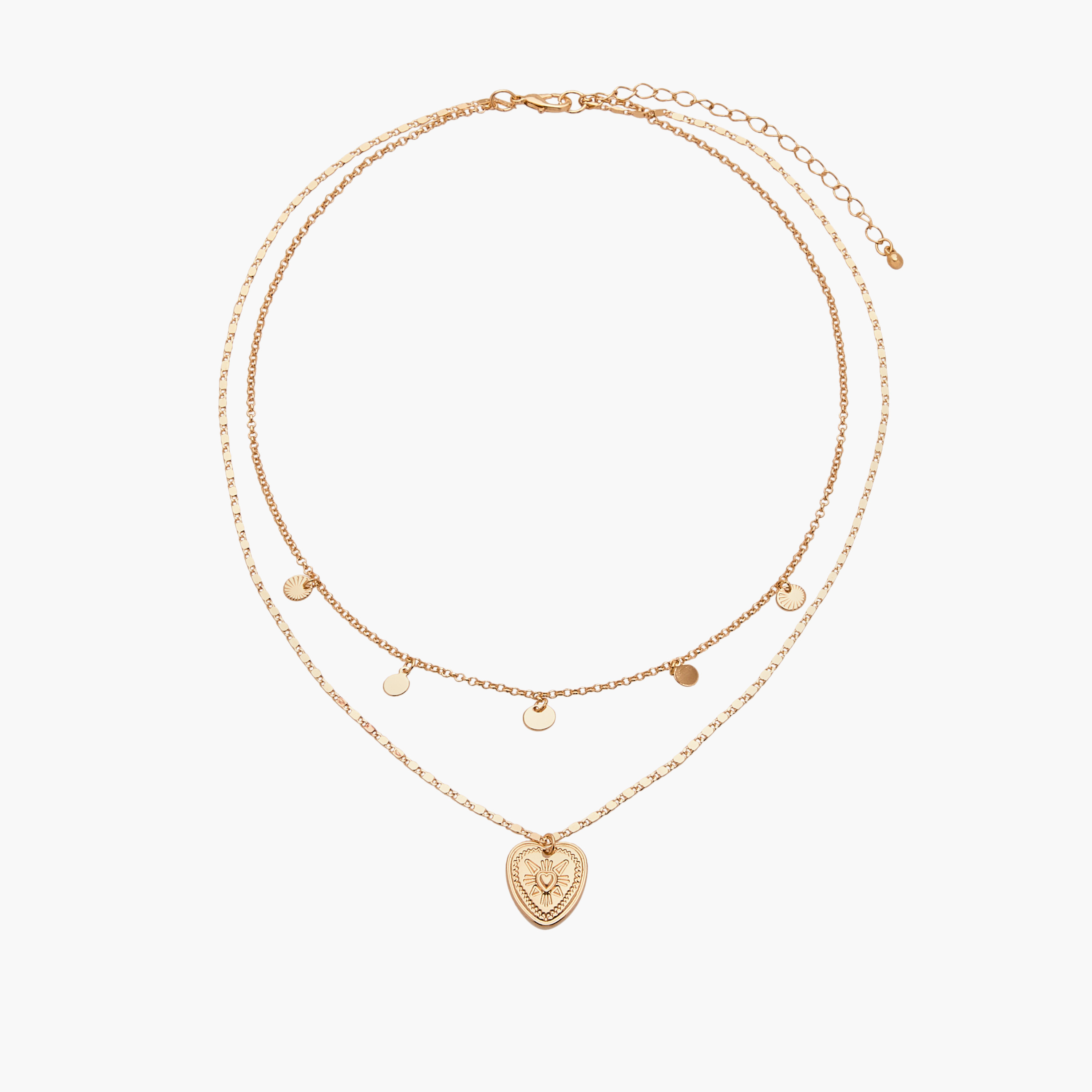 Layered Pendant Necklace with Lobster Clasp Closure-women-watchesandjewellery-jewellery-necklacesandpendants-image-1