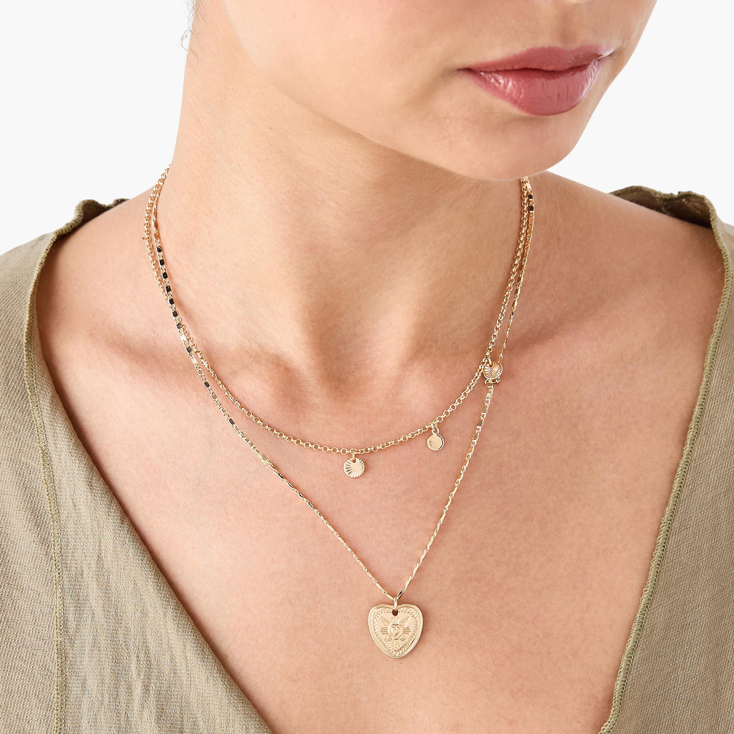 Layered Pendant Necklace with Lobster Clasp Closure-women-watchesandjewellery-jewellery-necklacesandpendants-image-2