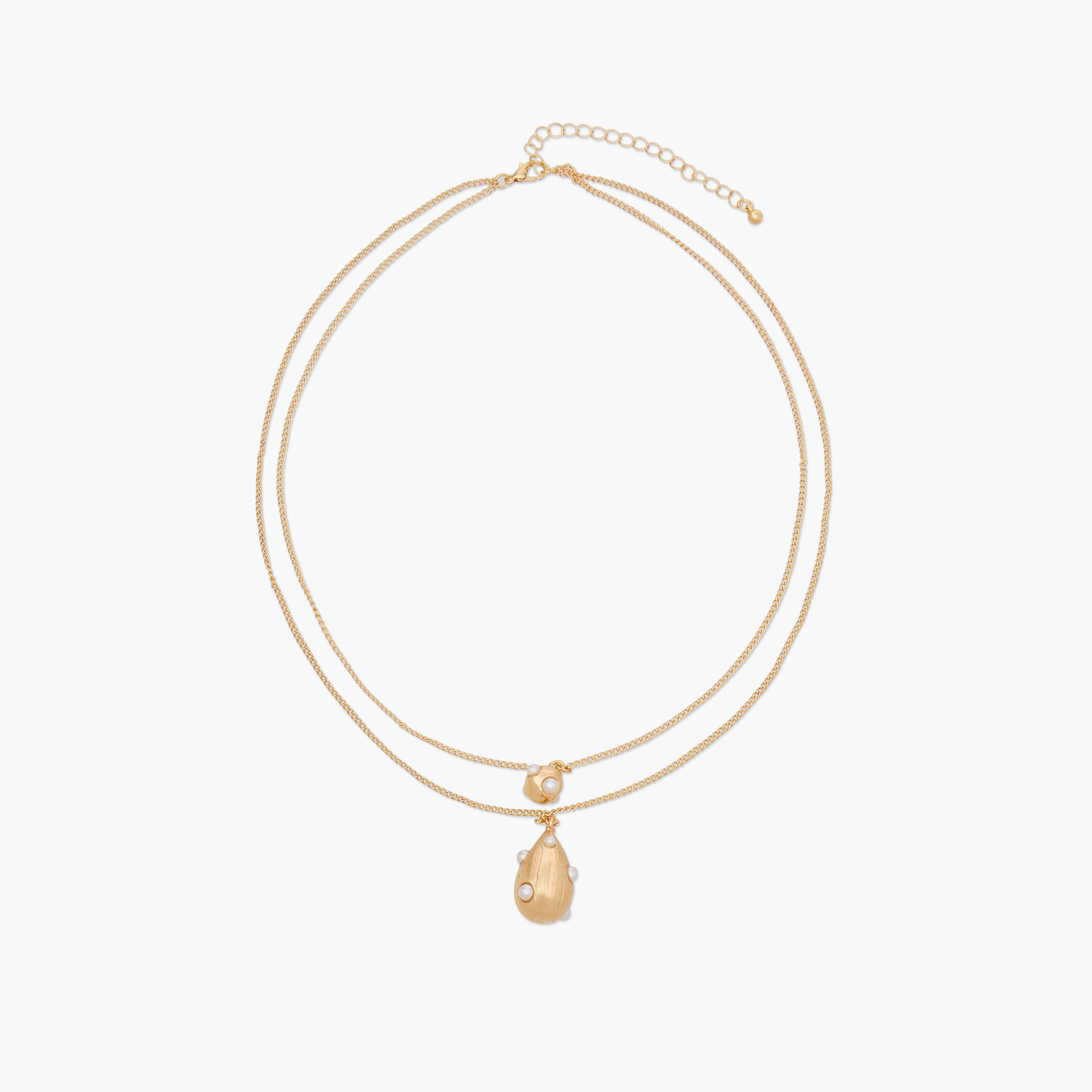 Pearl Embellished Pendant Layered Necklace with Lobster Clasp Closure-women-watchesandjewellery-jewellery-necklacesandpendants-image-1