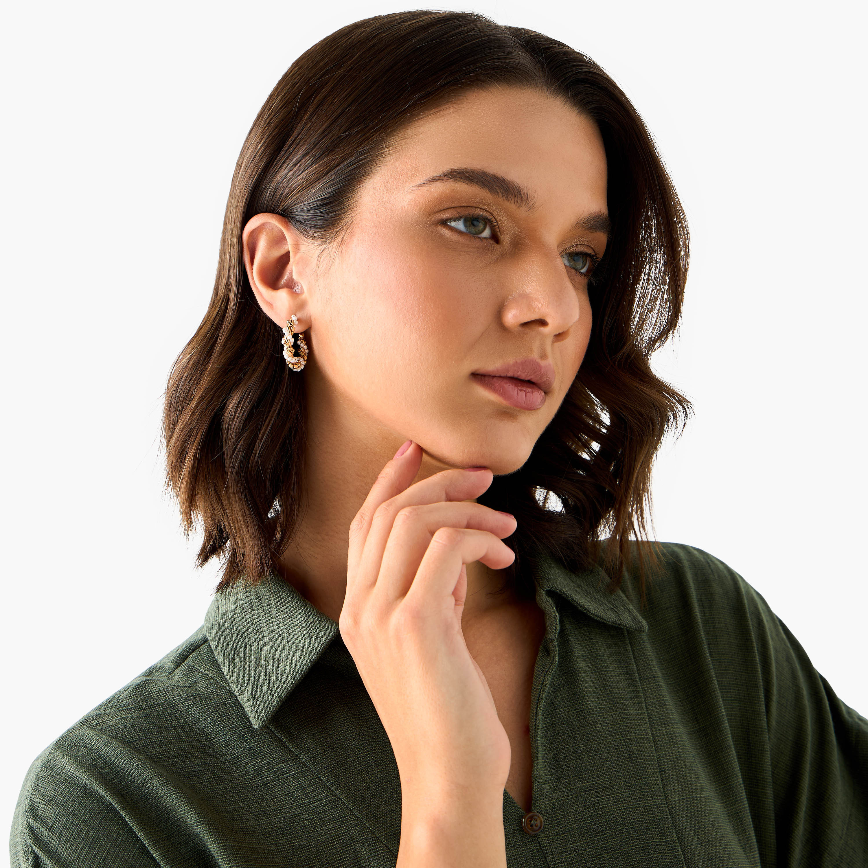 Set of 2 - Metallic Hoop Earrings with Pushback Closure-women-watchesandjewellery-jewellery-earrings-image-2