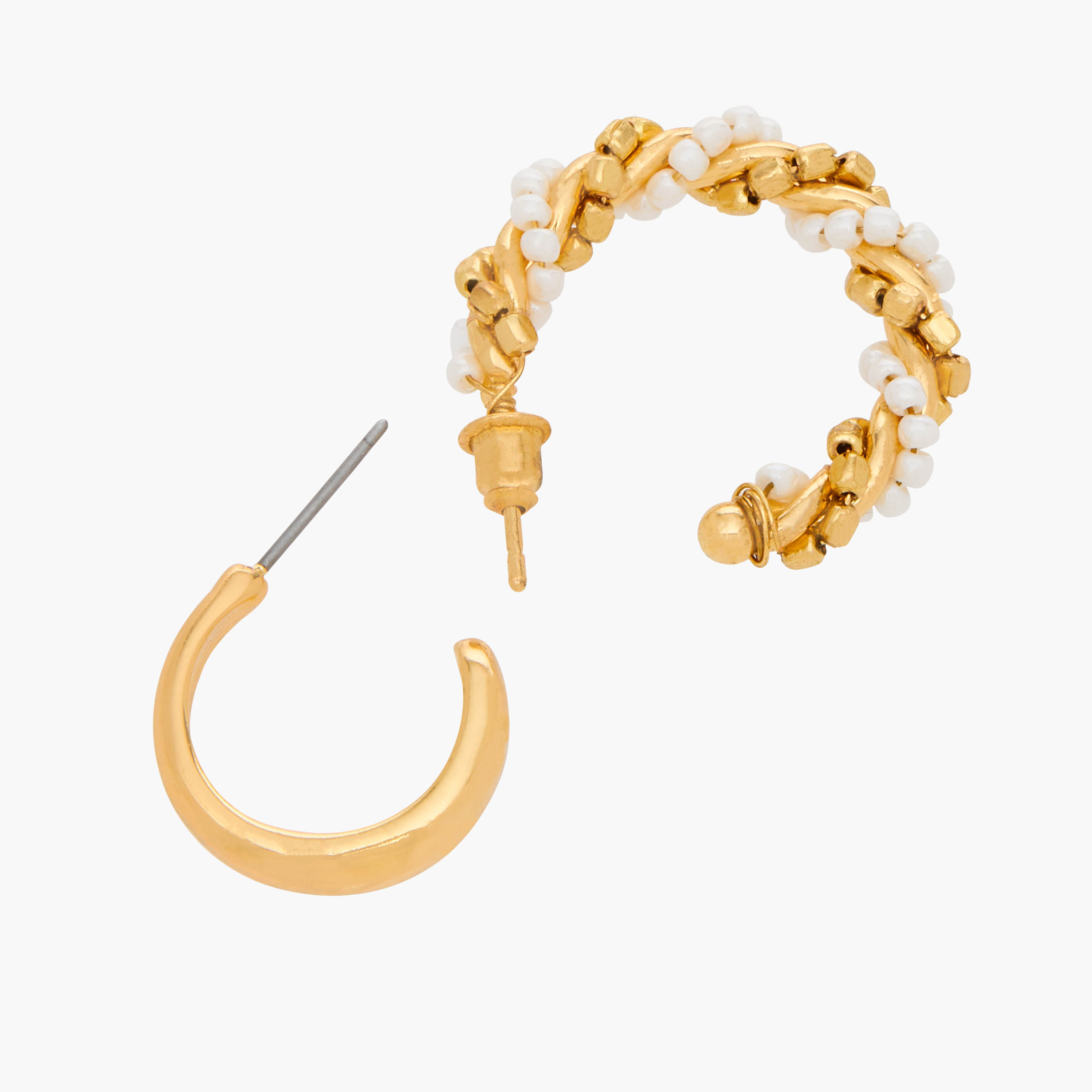 Set of 2 - Metallic Hoop Earrings with Pushback Closure-women-watchesandjewellery-jewellery-earrings-image-7
