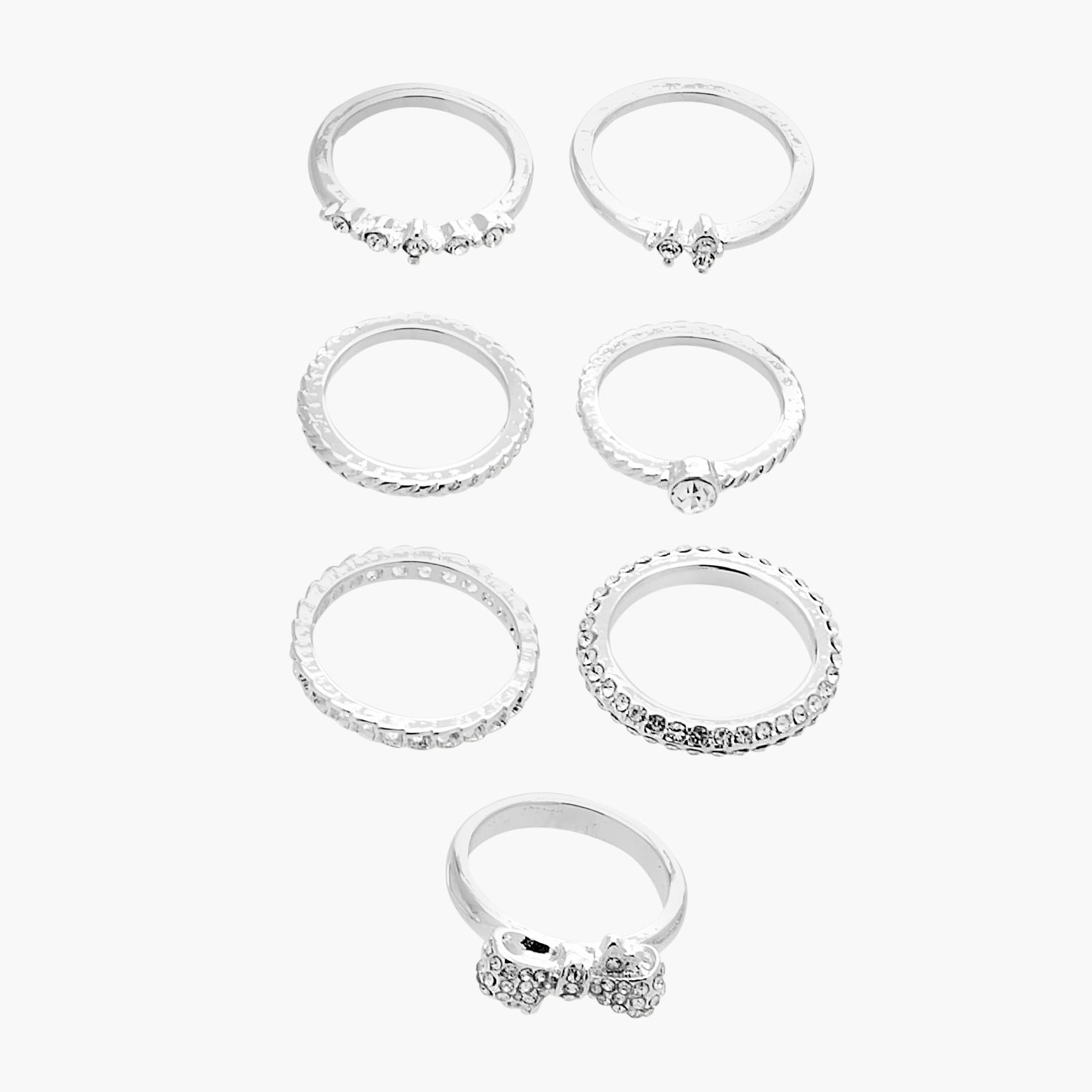 Simple Metallic Rings Buy Set of 7 - Assorted Metallic Rings Online | Centrepoint UAE