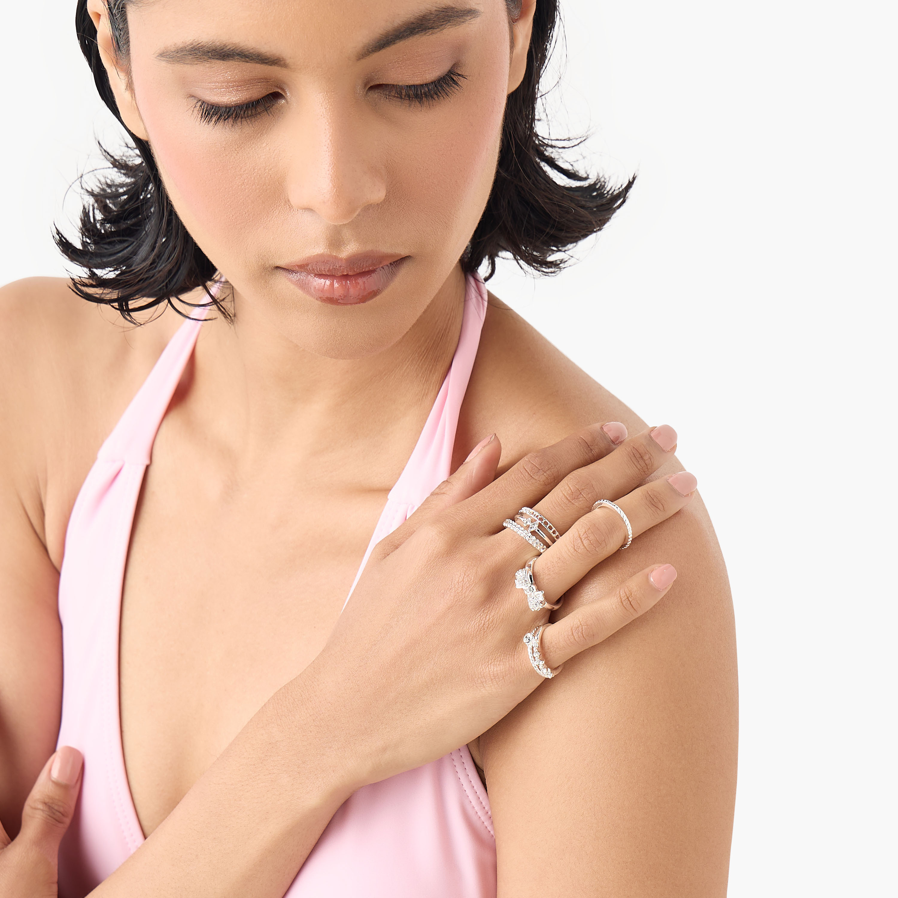 خواتم ميتالك متنوعة - طقم من 7-women-watchesandjewellery-jewellery-rings-image-2